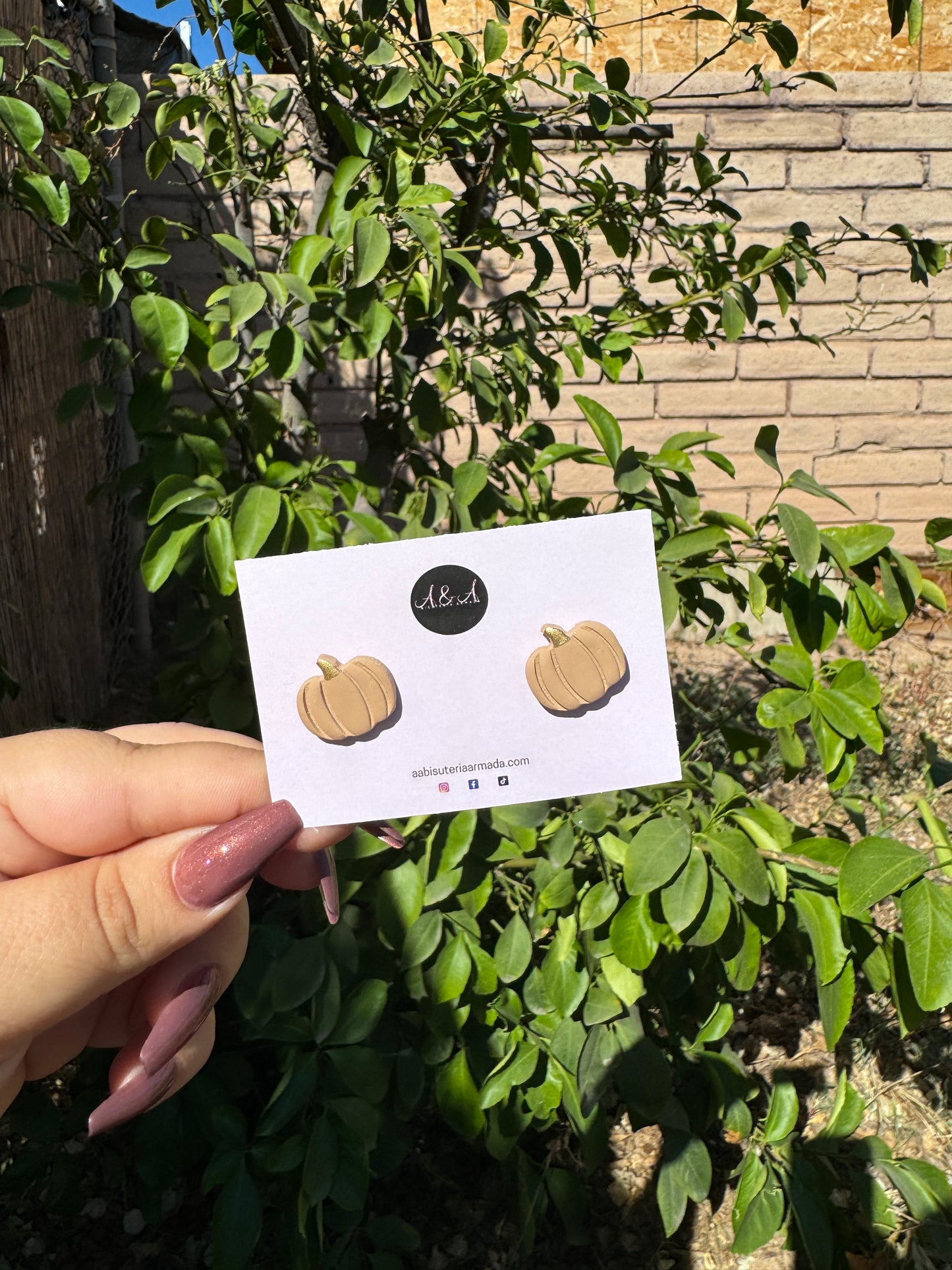 Pumpkin Stud Earrings