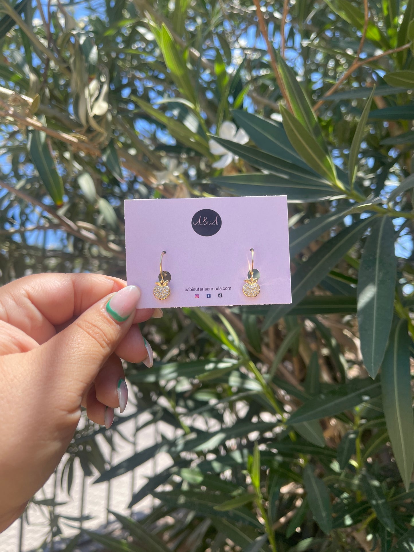 Mini Apple Zirconia Earrings
