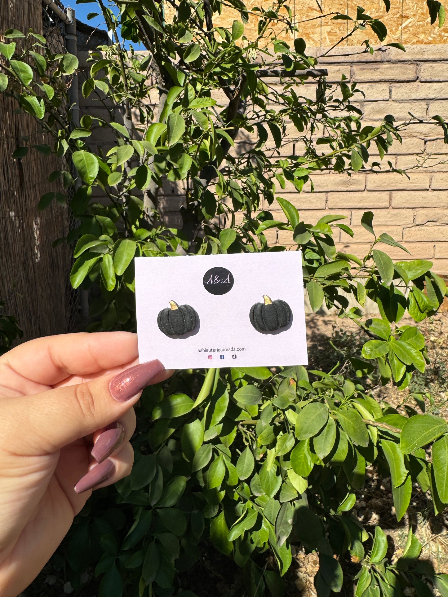 Pumpkin Stud Earrings