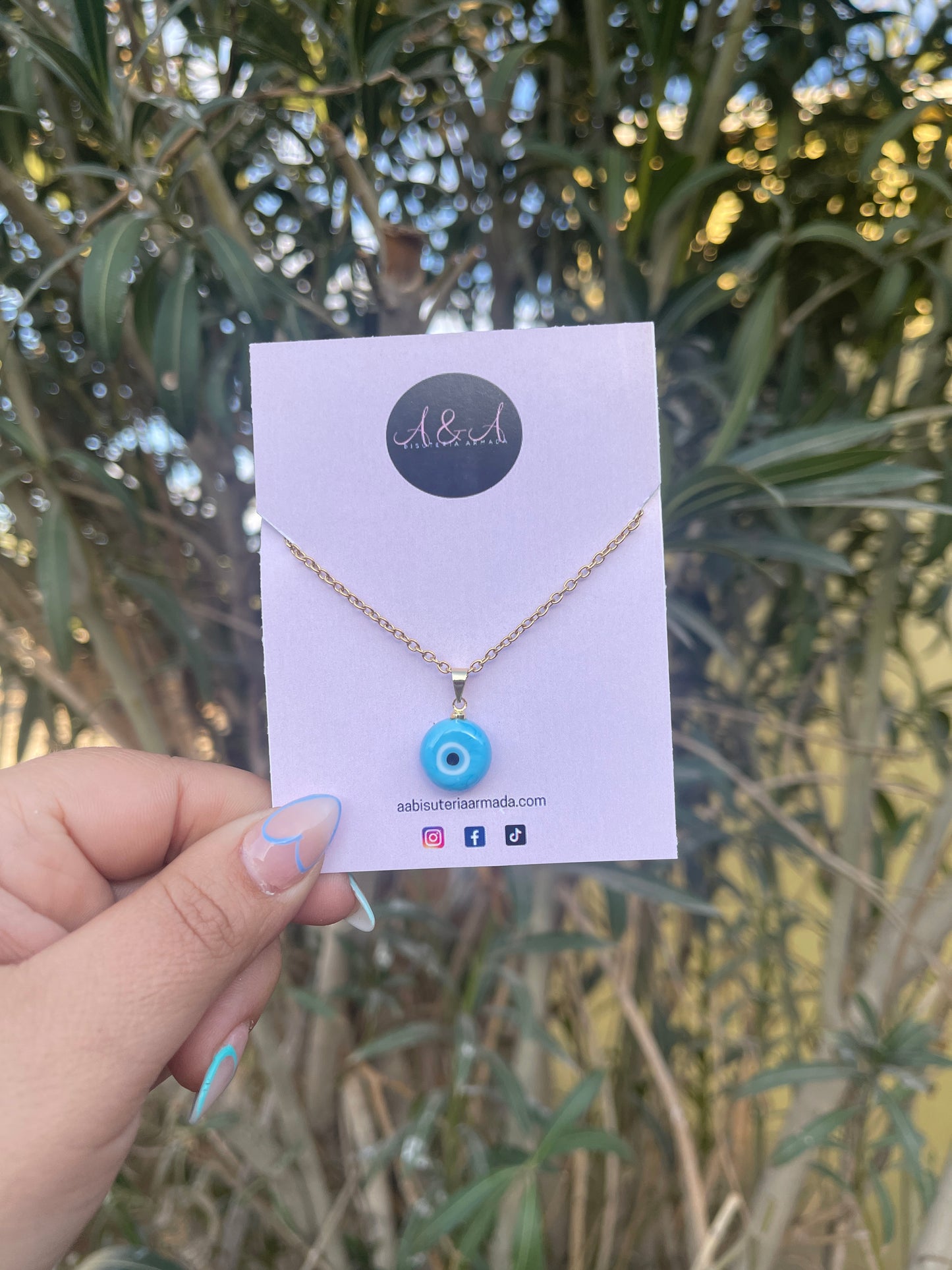 Evil Eye Glass Necklace