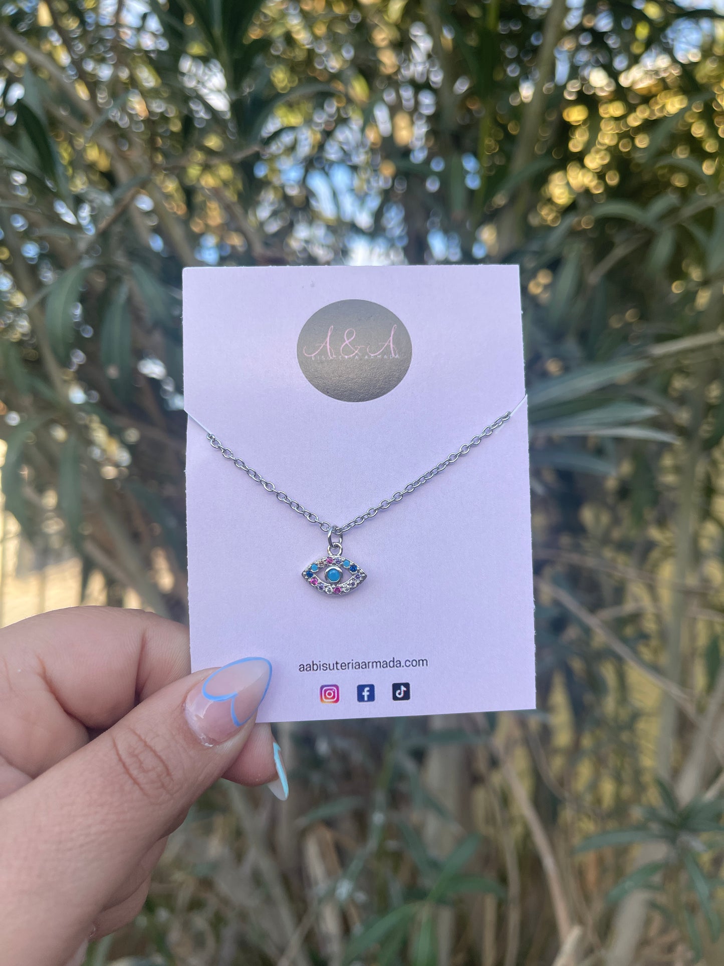 Small Evil Eye Silver Necklace