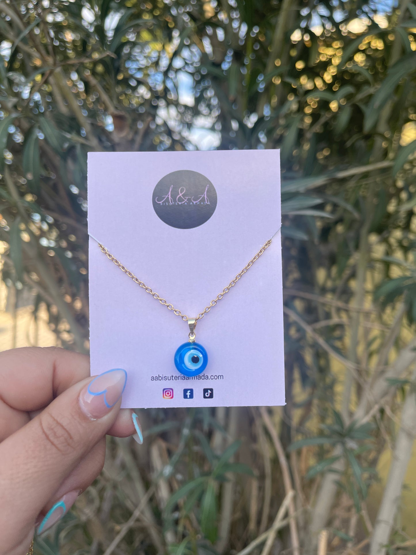Evil Eye Glass Necklace