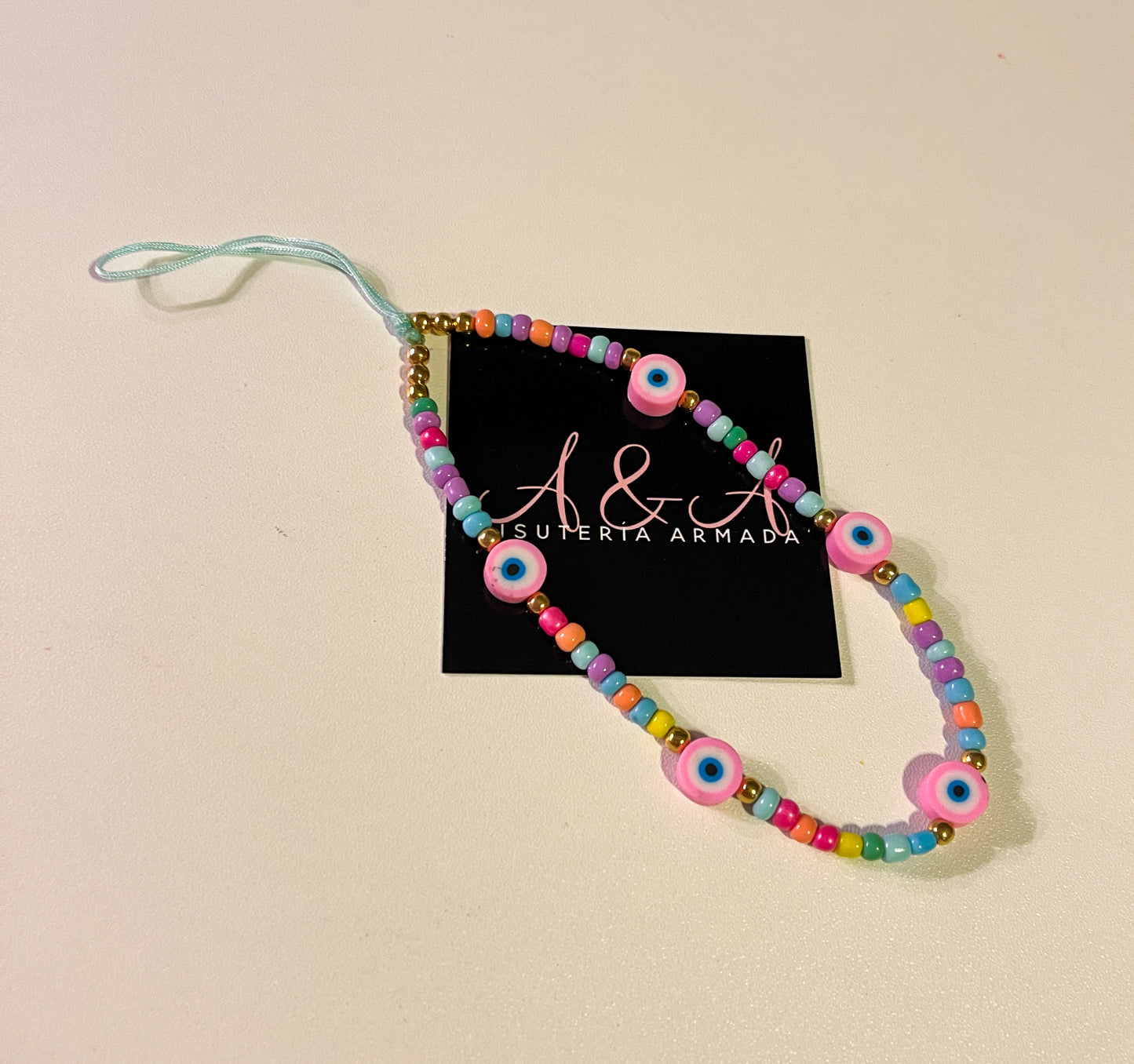 Pink Evil Eye Phone Charm