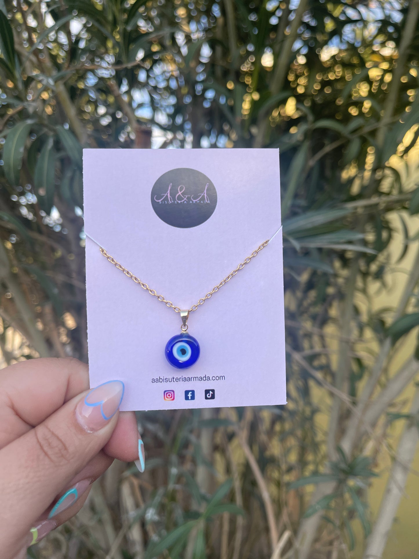 Evil Eye Glass Necklace