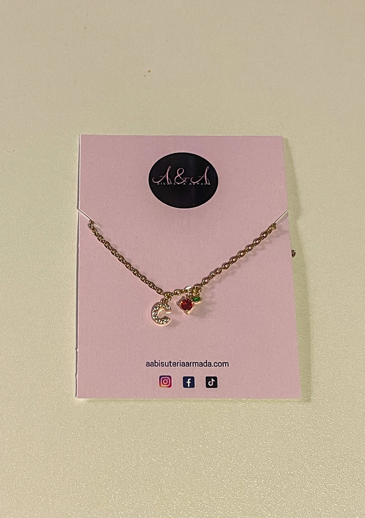 Initial Zirconia Teacher Necklace