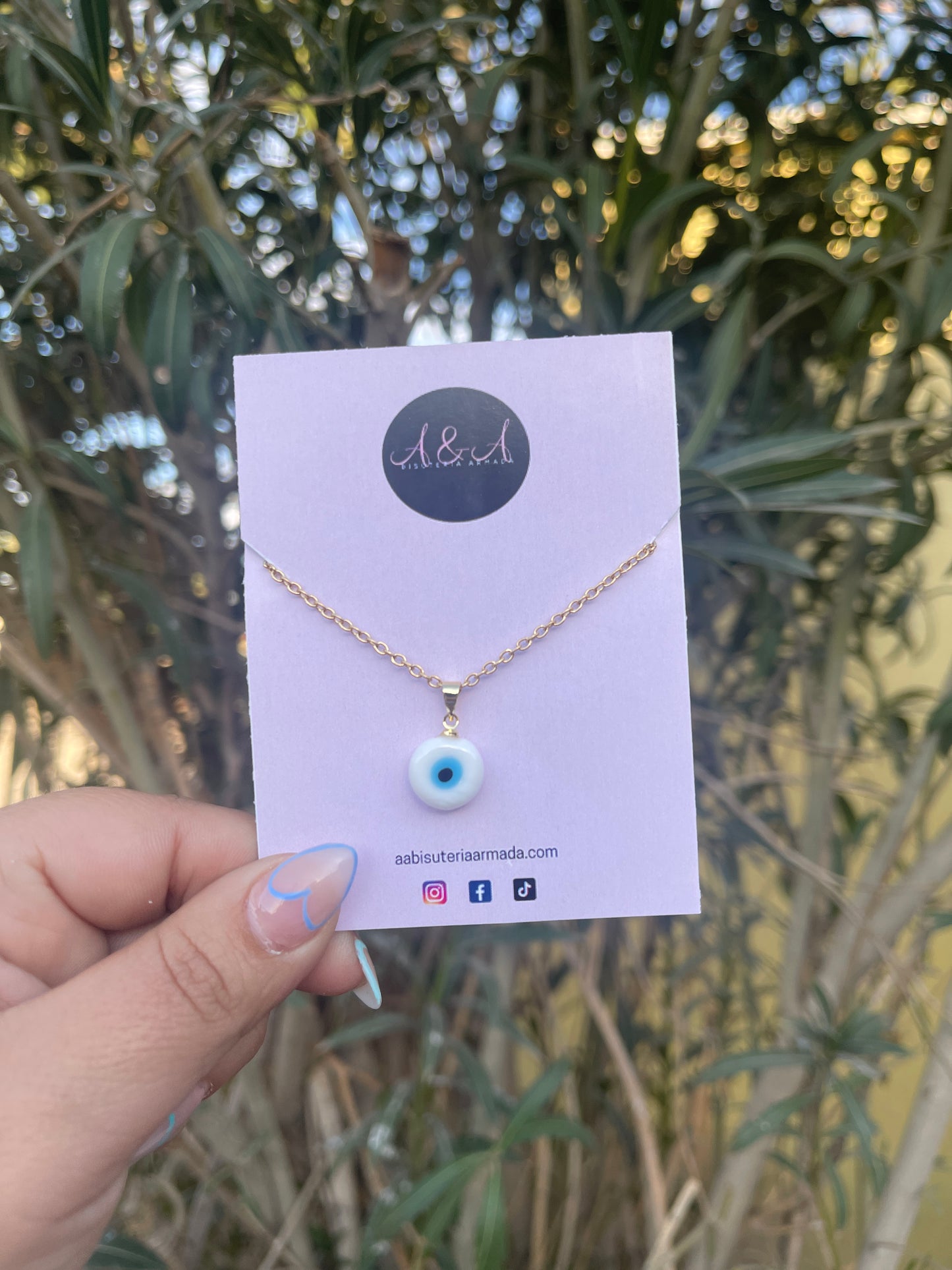 Evil Eye Glass Necklace