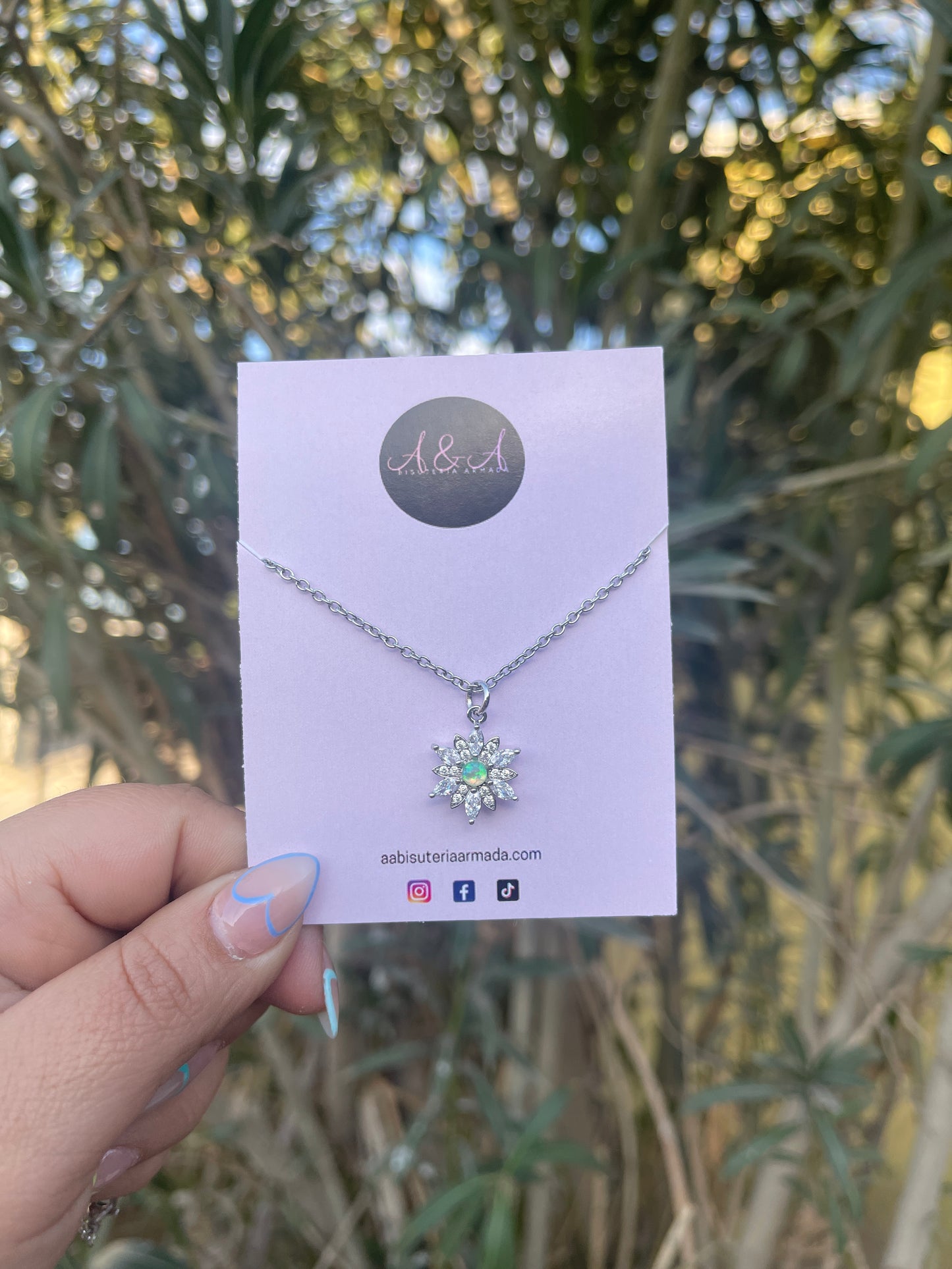 Silver Flower Necklace