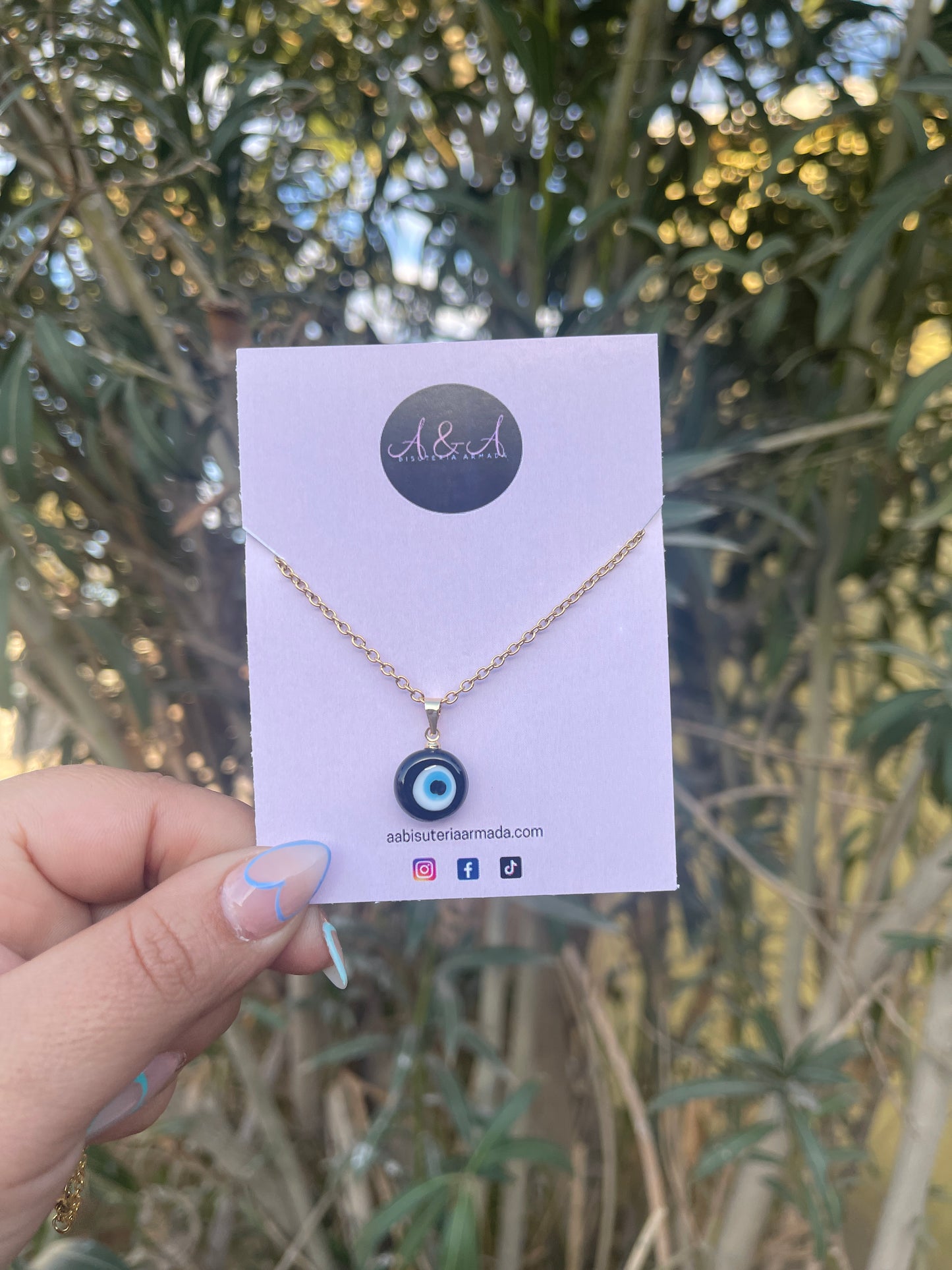 Evil Eye Glass Necklace