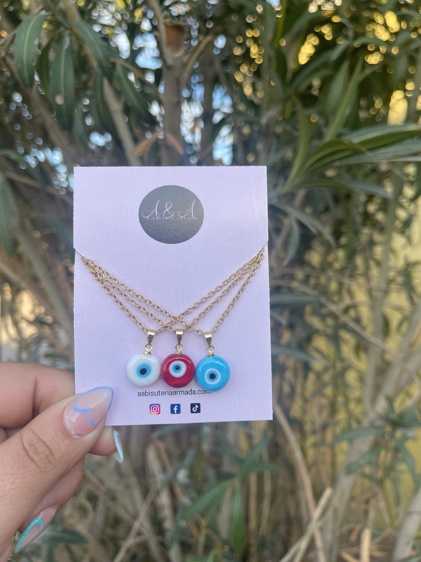 Evil Eye Glass Necklace