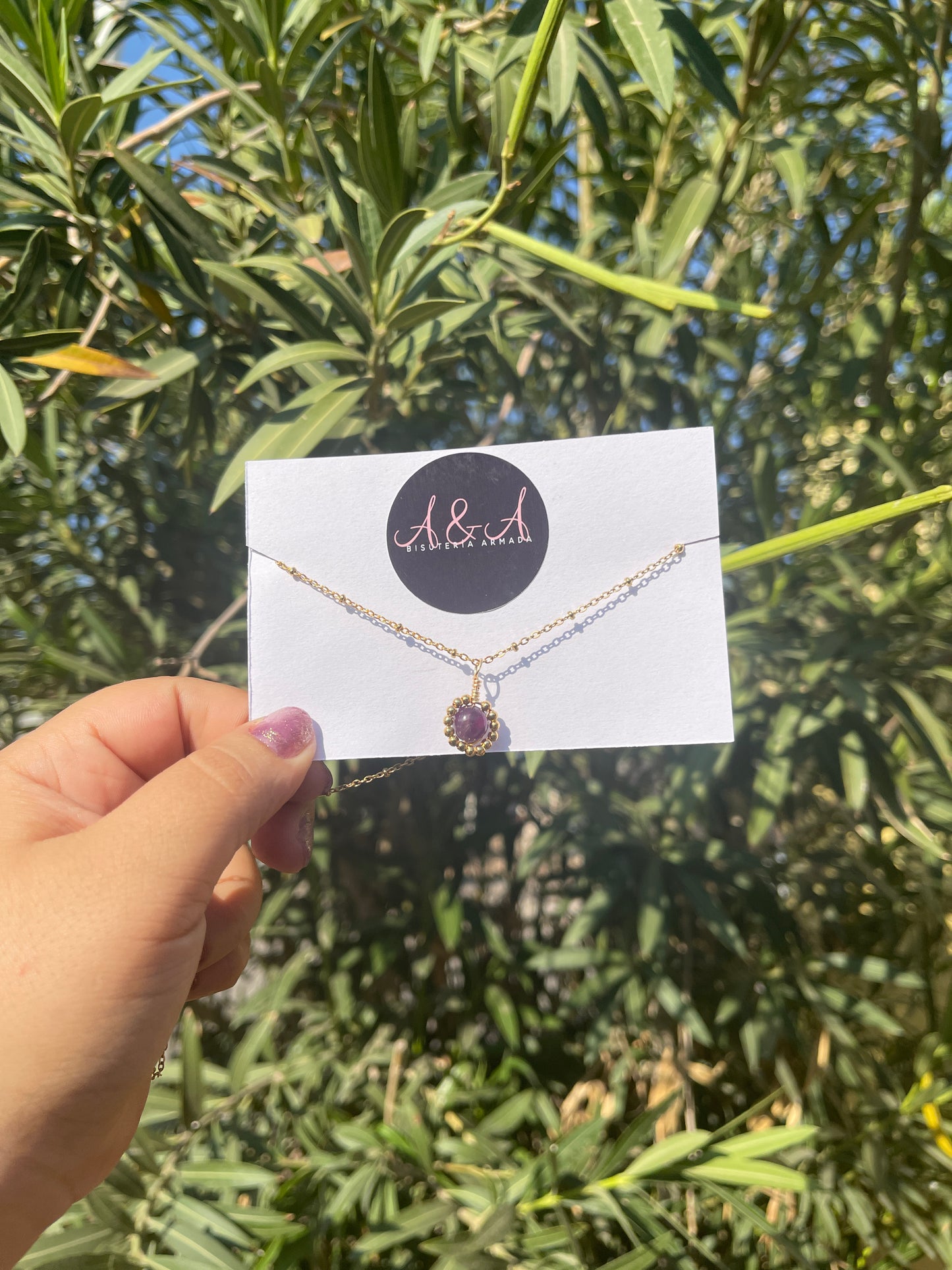 Round Bead Crystal Necklace