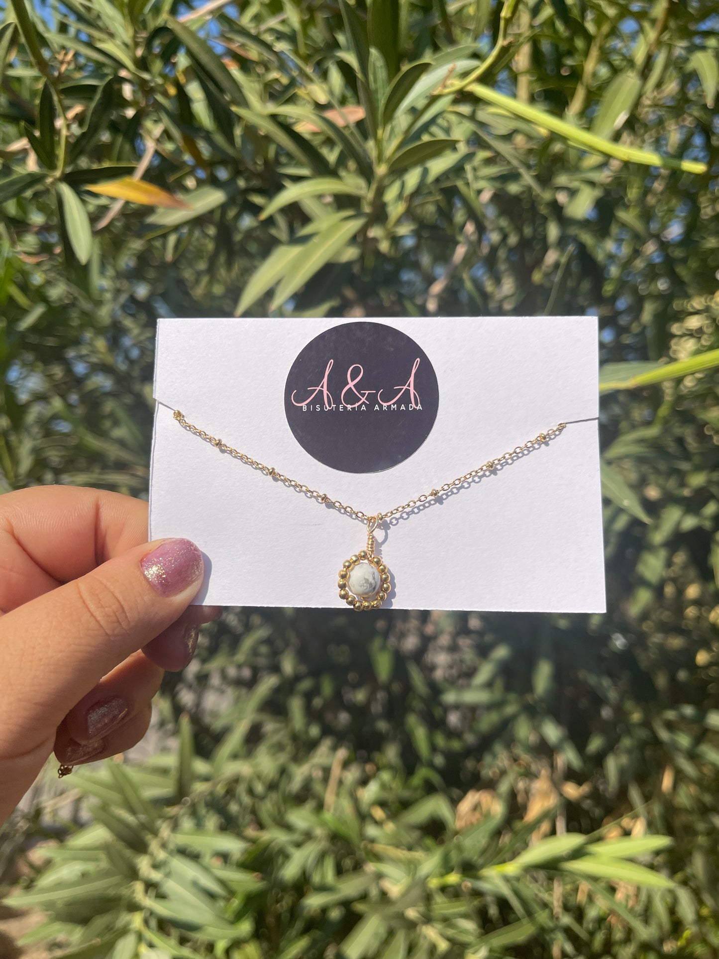 Round Bead Crystal Necklace