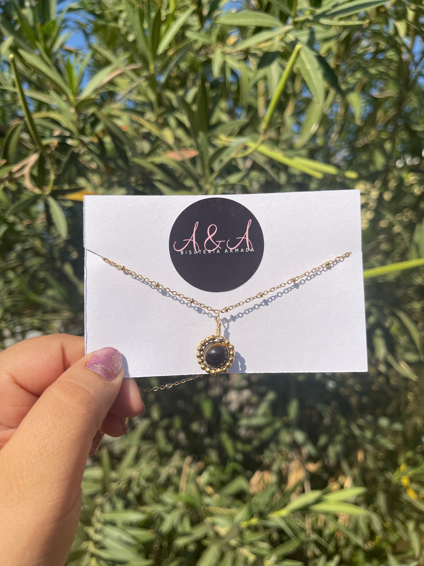 Round Bead Crystal Necklace
