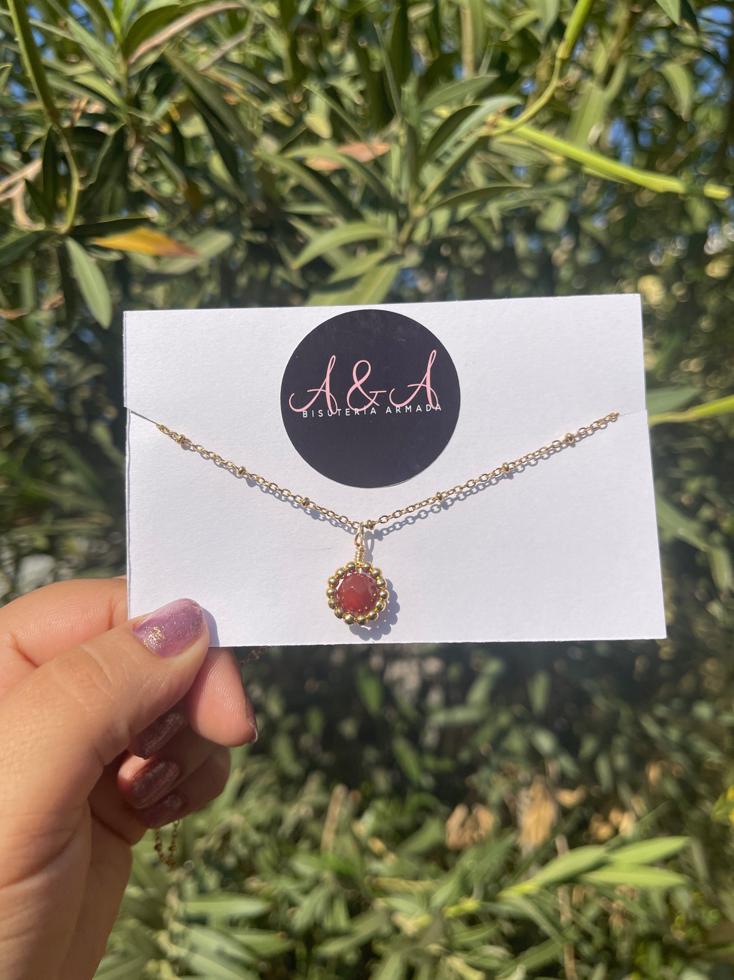 Round Bead Crystal Necklace