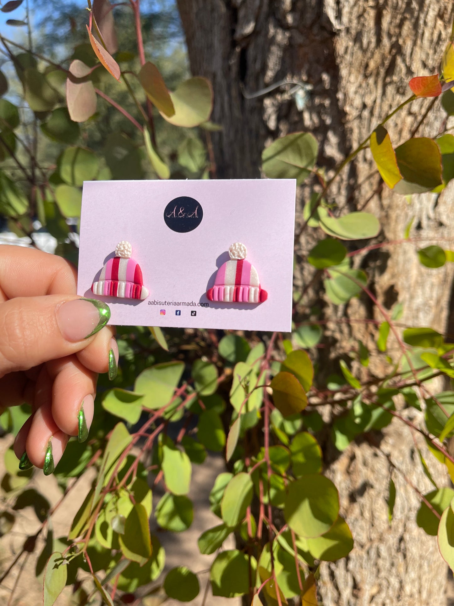 Christmas Hat Clay Studs