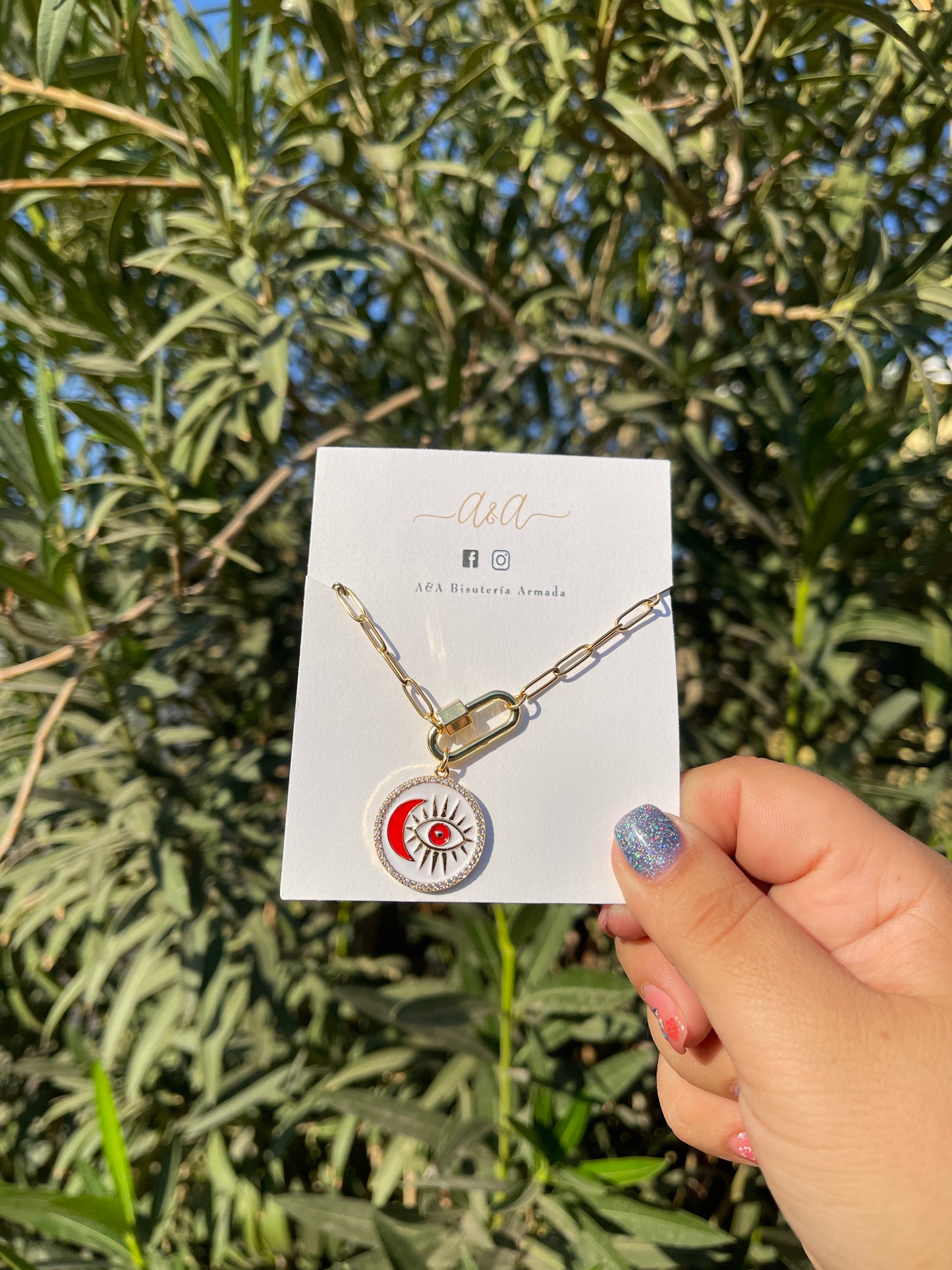 Moon Evil Eye Necklace