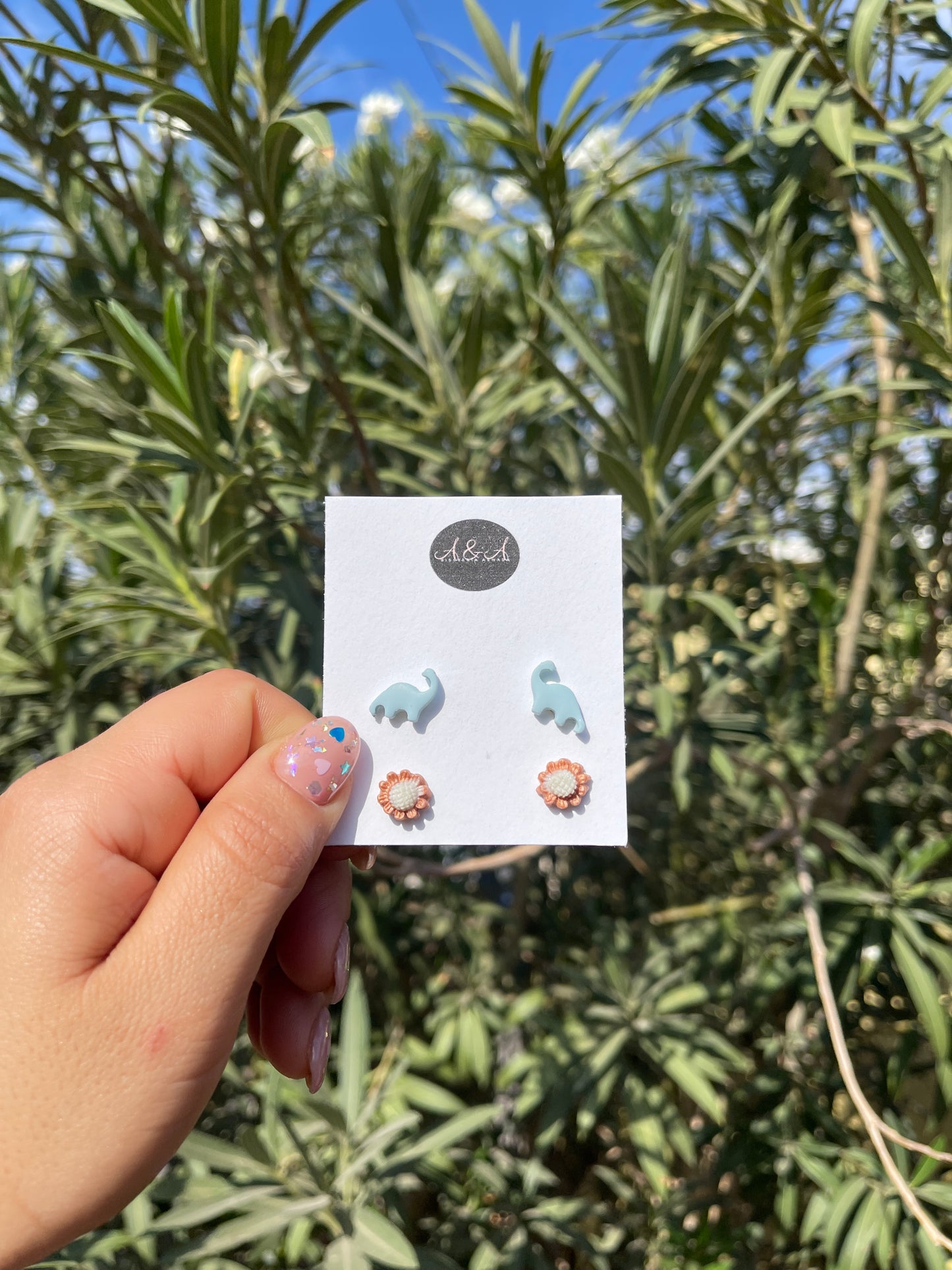 Diplodocus Dinosaur Clay Earrings