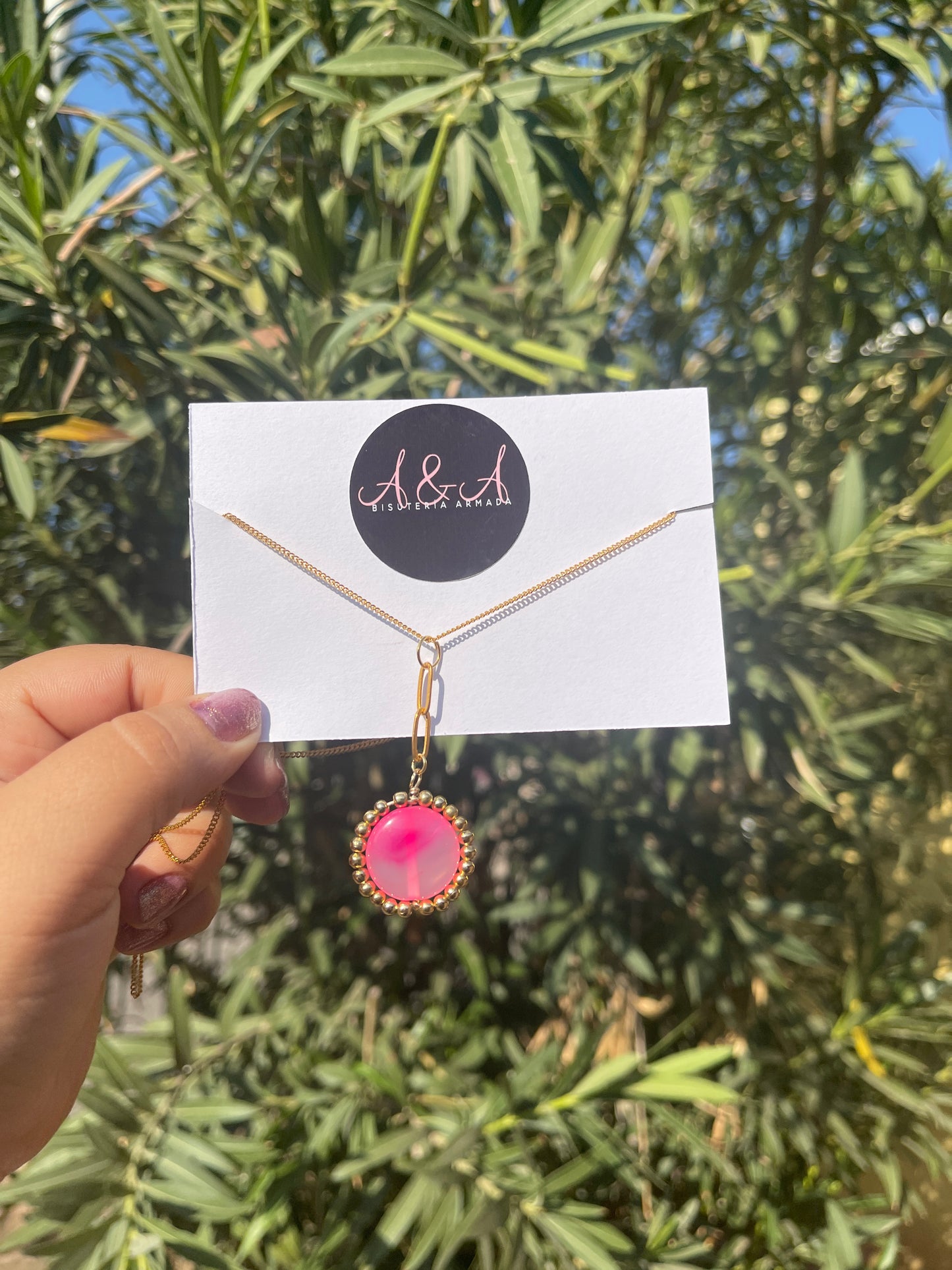 Pink Agate Necklace