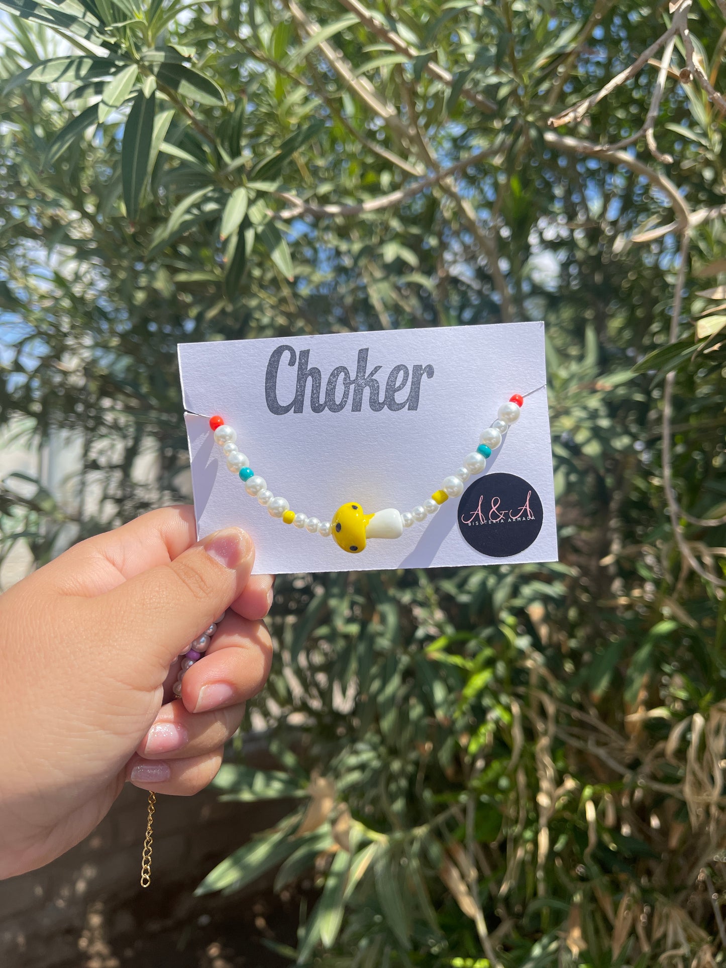 Yellow Mushroom Choker