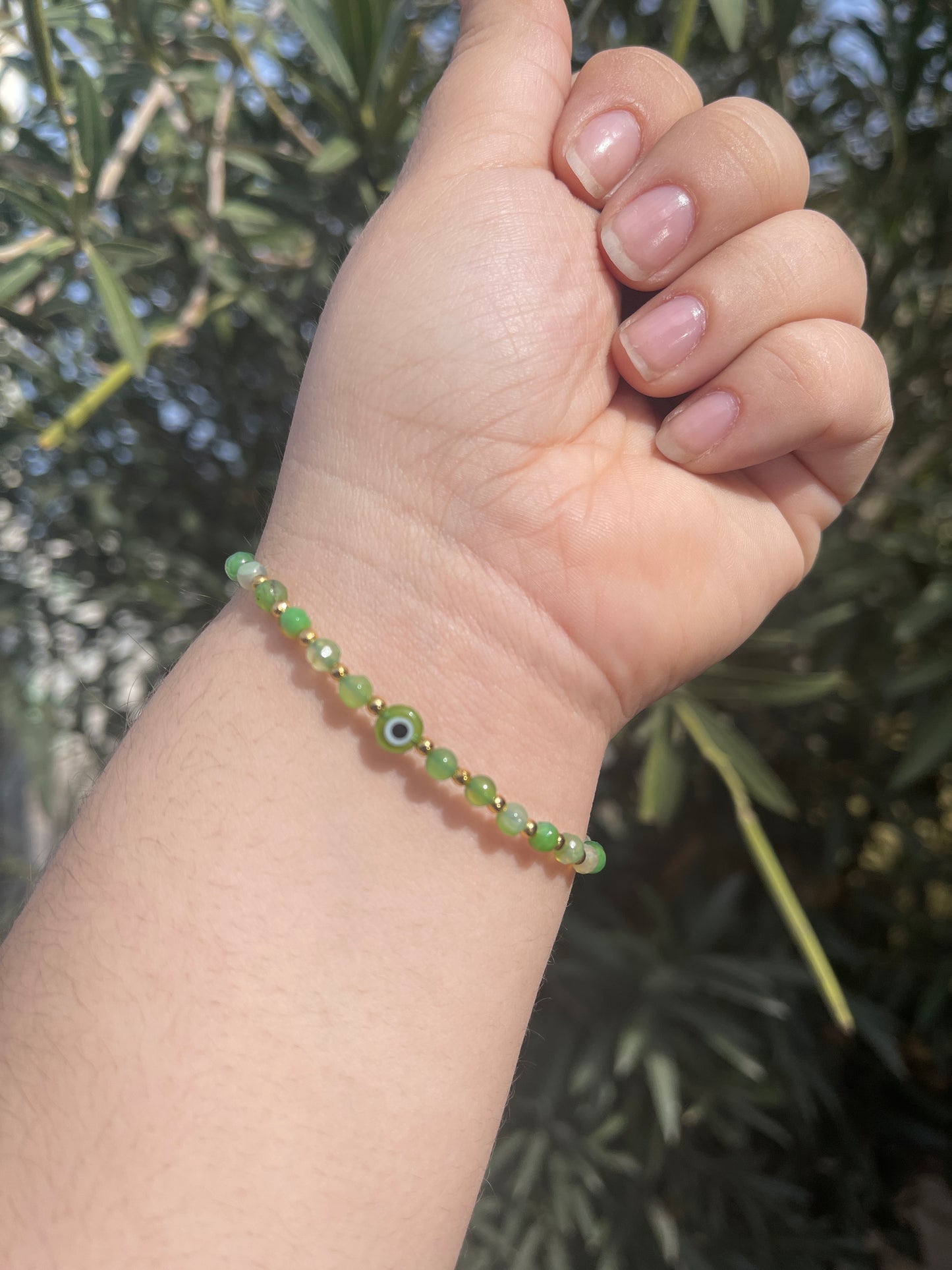 Evil Eye Natural Stone Bracelet