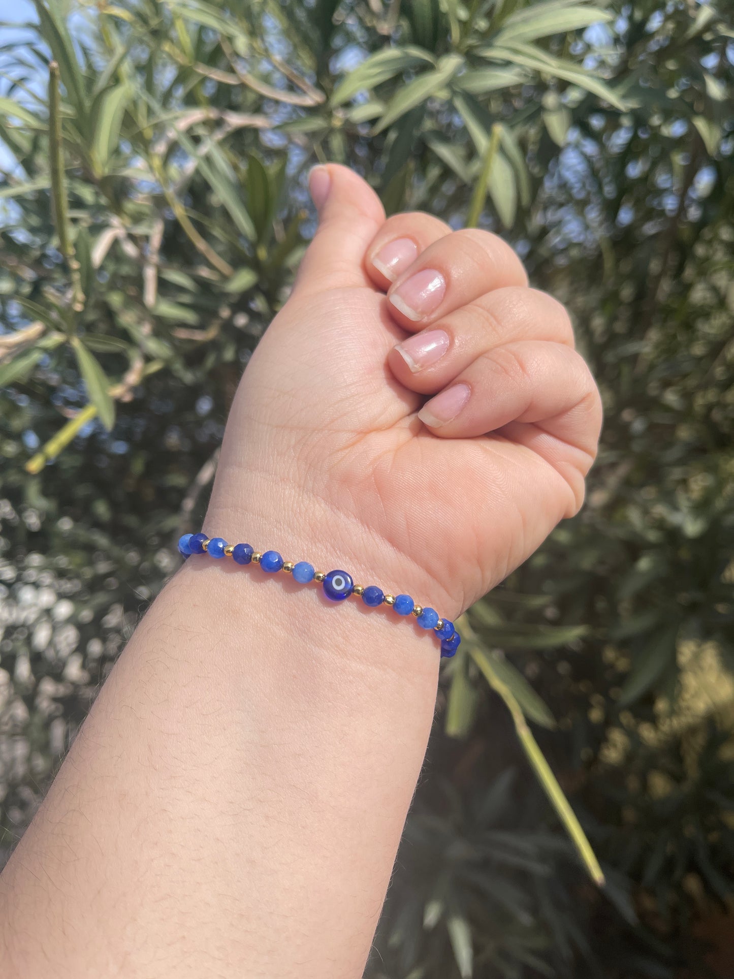 Evil Eye Natural Stone Bracelet