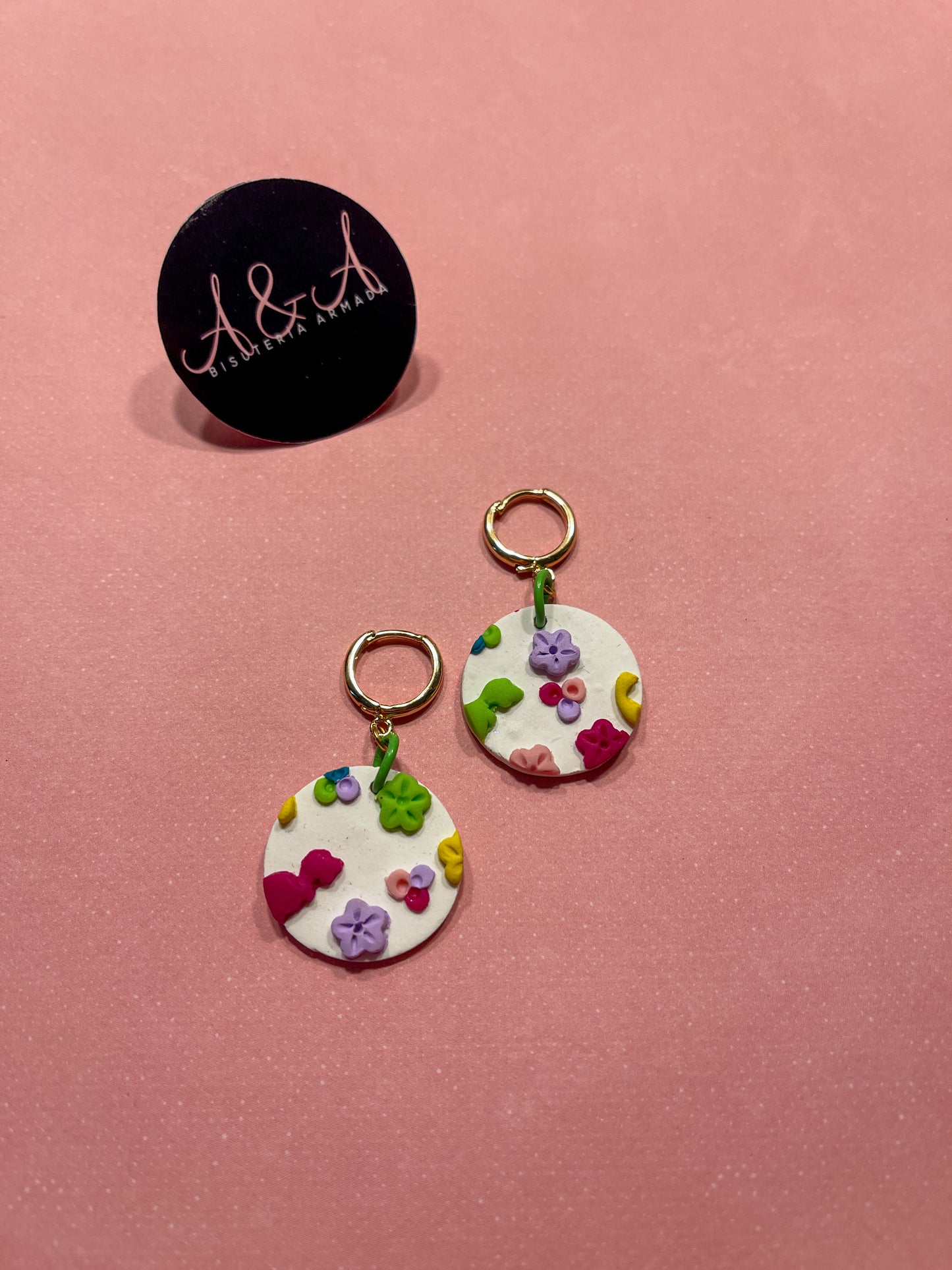 Dinosaur Rainbow Clay Earrings