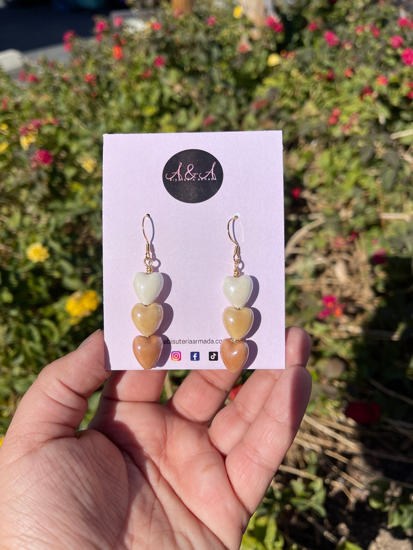 Nude Heart Earrings