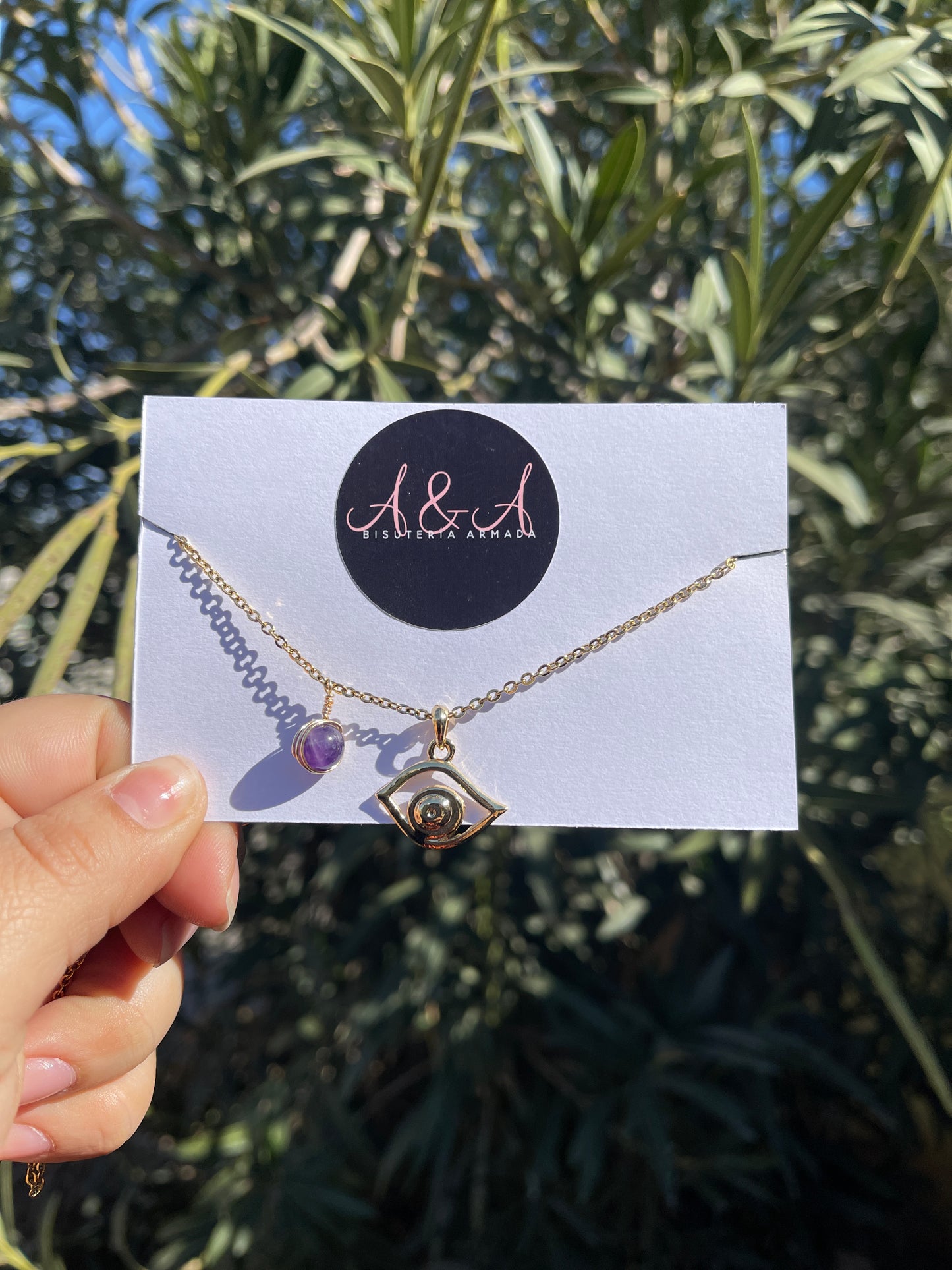 Amethyst Evil Eye Necklace