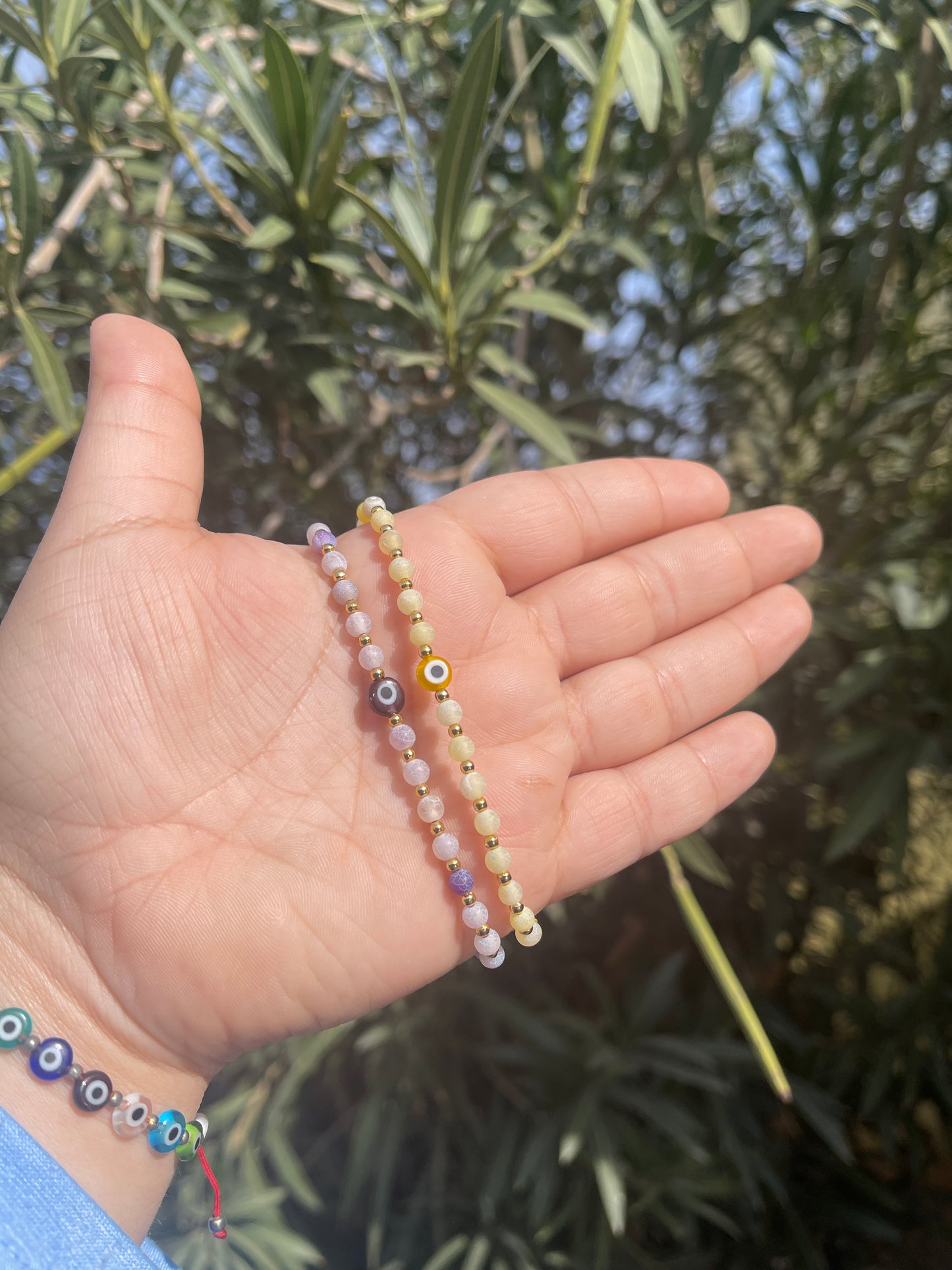 Evil Eye Natural Stone Bracelet