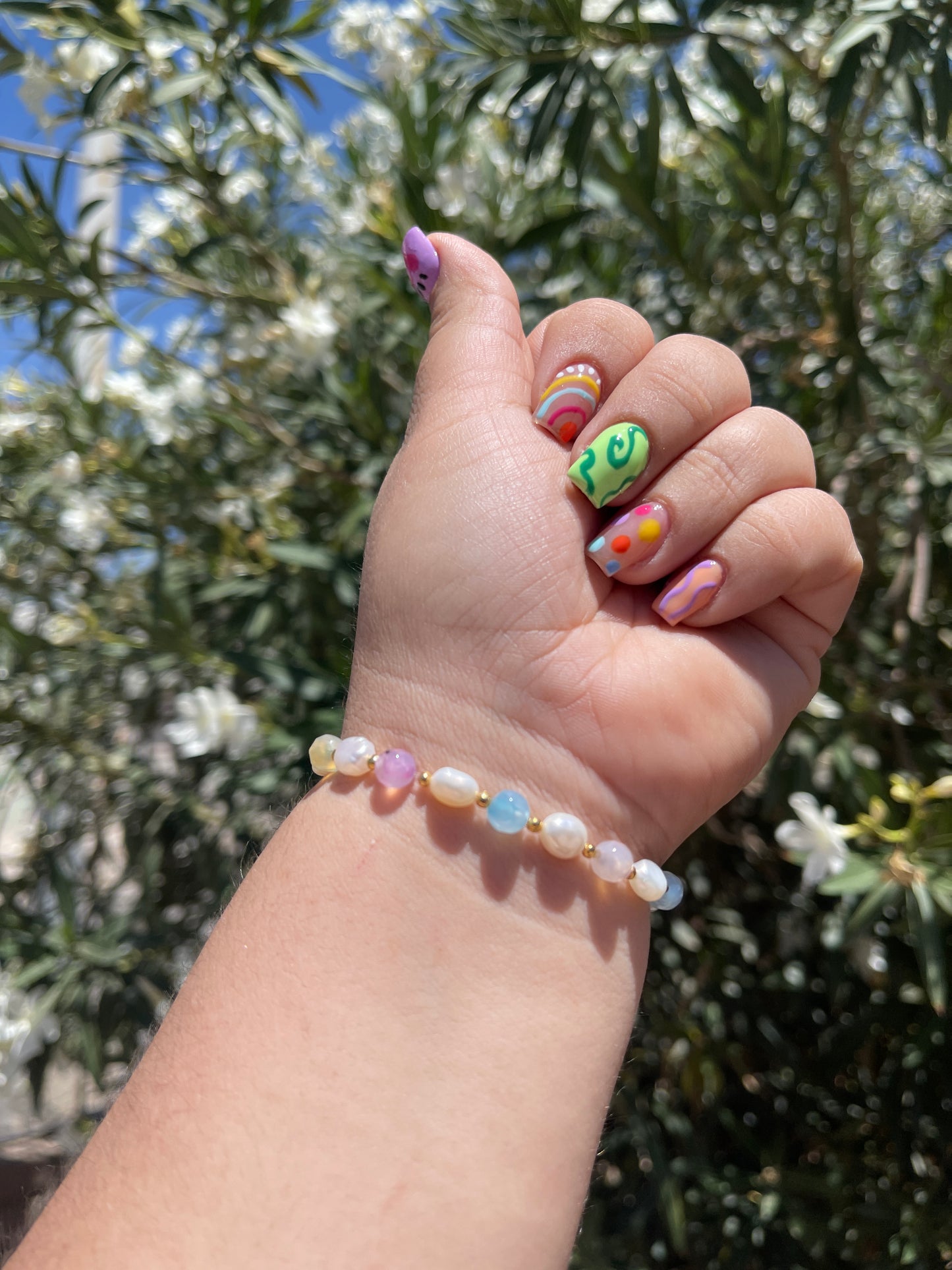 Agate Pearl Bracelets