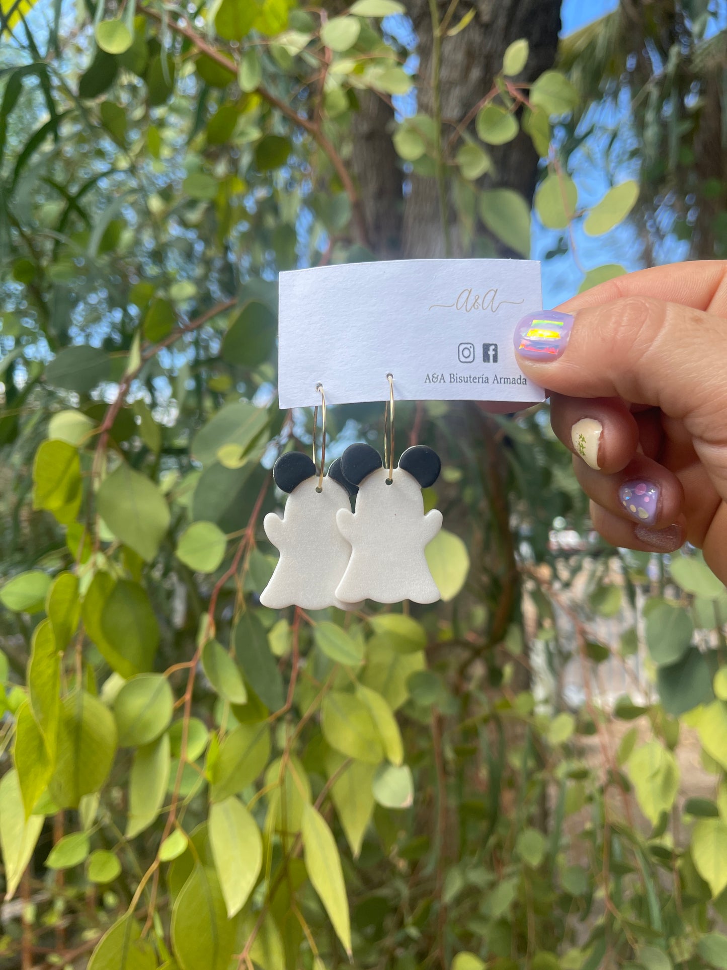 Clay Mouse Ghost Earrings