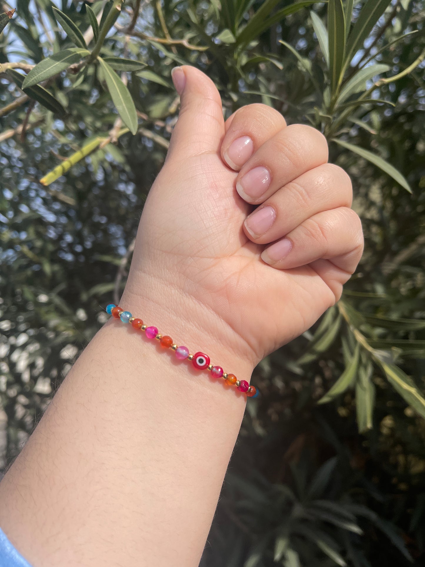 Evil Eye Natural Stone Bracelet