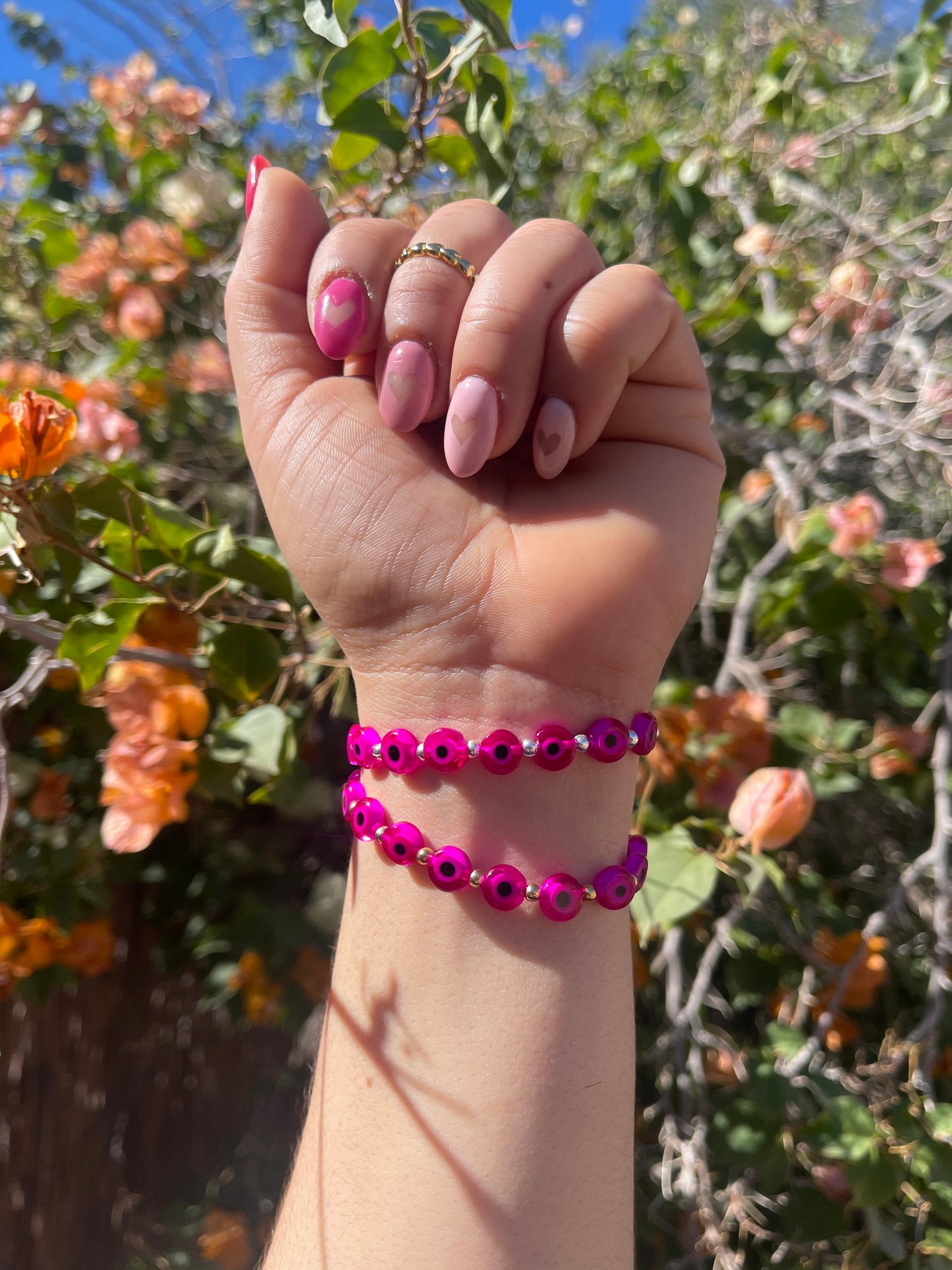 Pink Evil Eye Bracelet