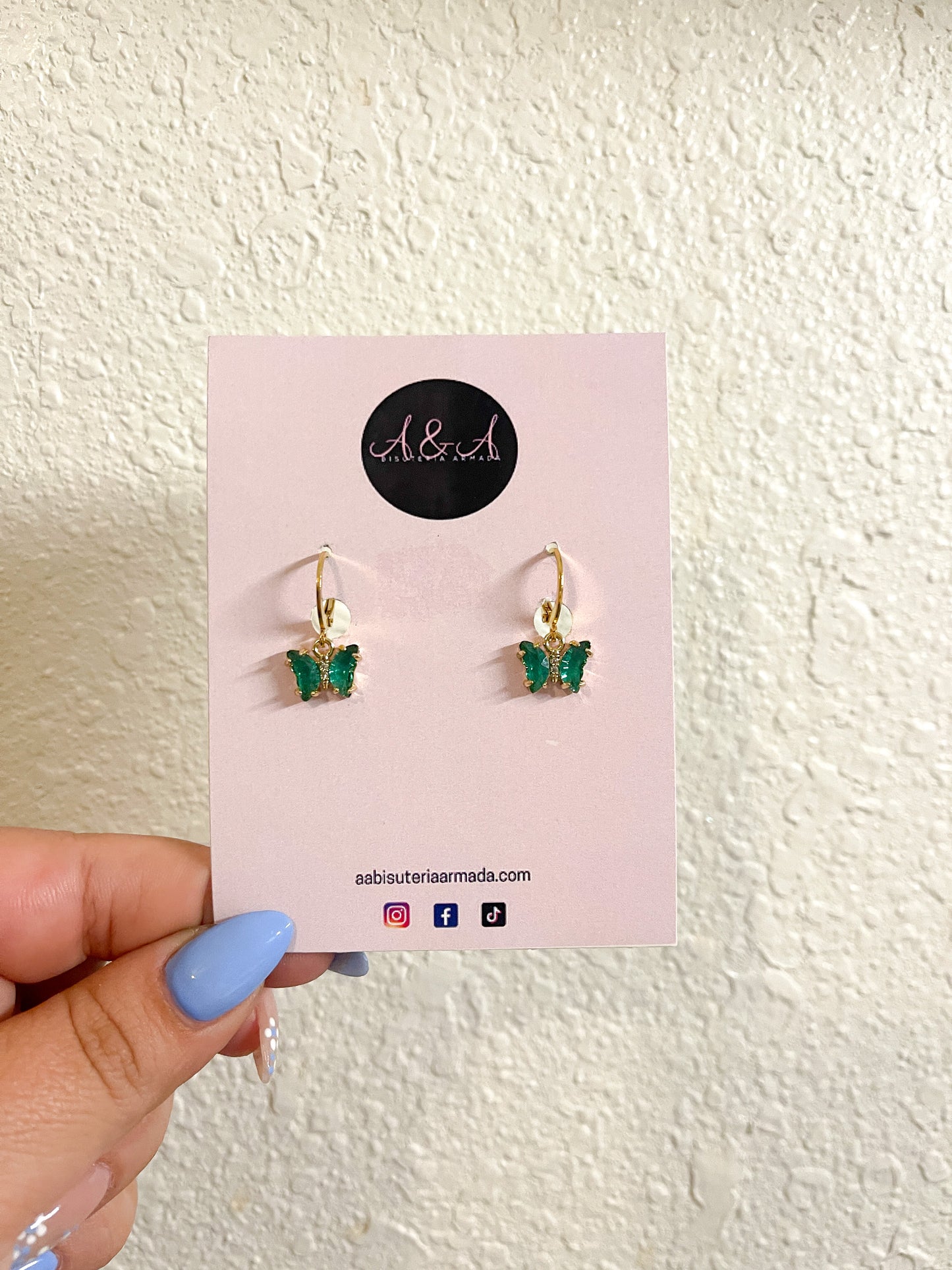 Green Butterfly Earrings