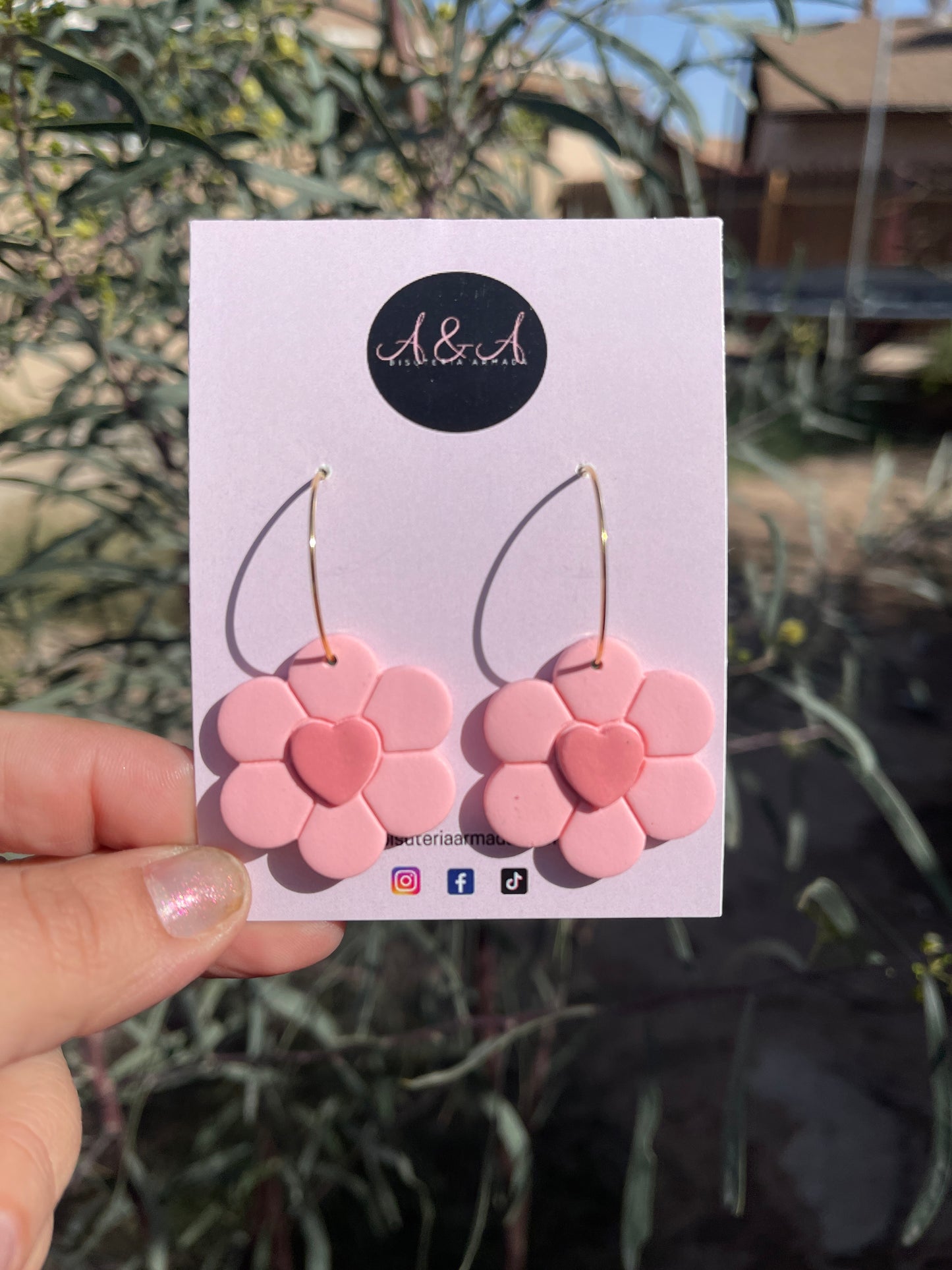 Heart Flower Earrings