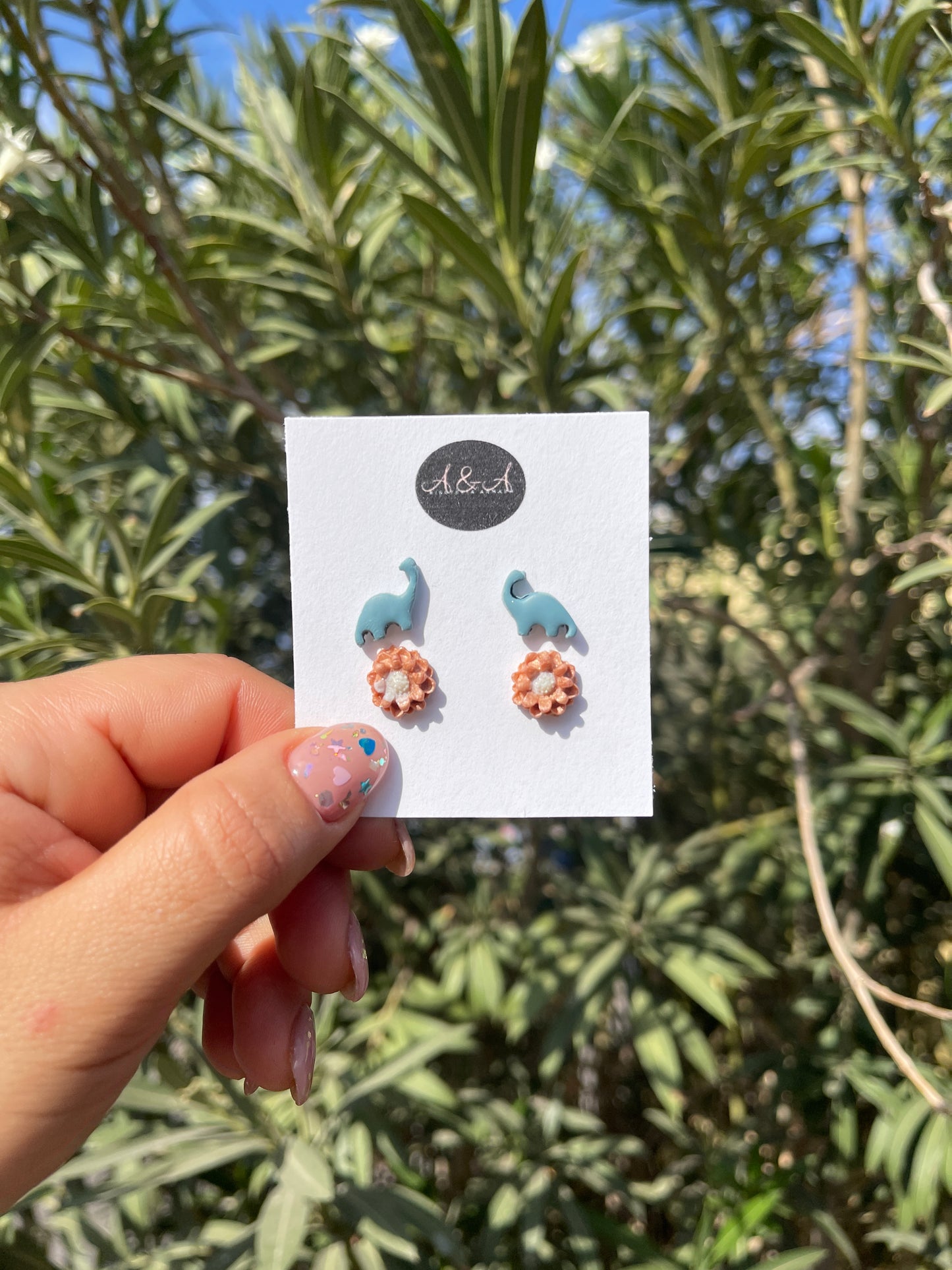 Diplodocus Dinosaur Clay Earrings