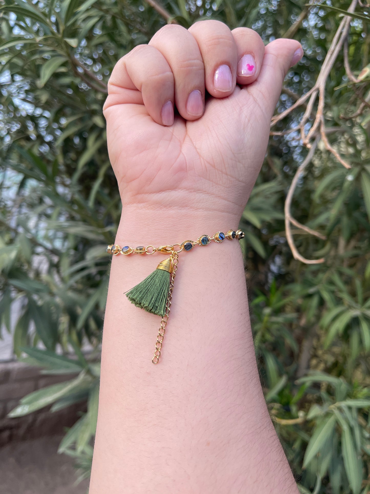 Abalon Shell Evil Eye Bracelet