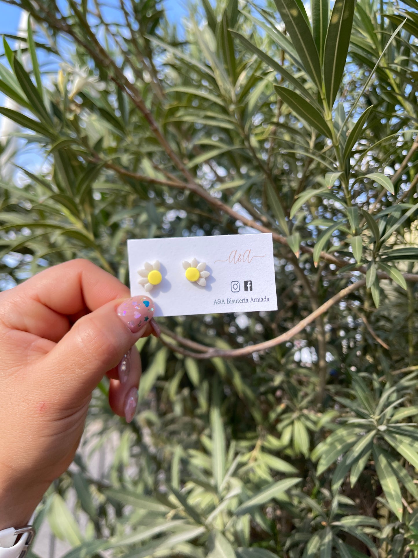 Daisy Flower Clay Earrings