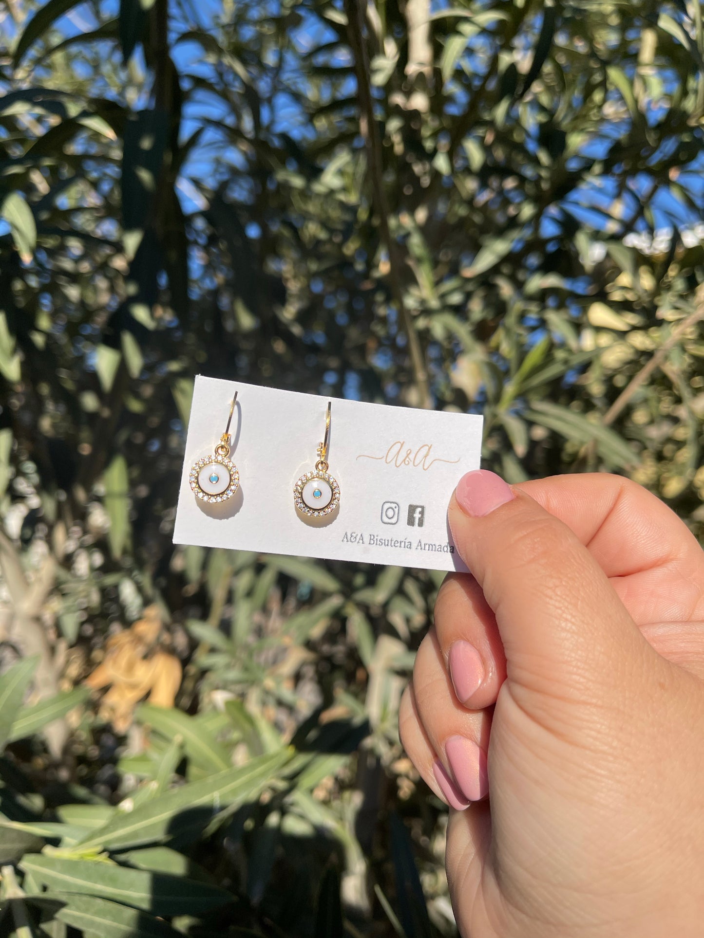 Evil Eye Zirconia Pendant Earrings