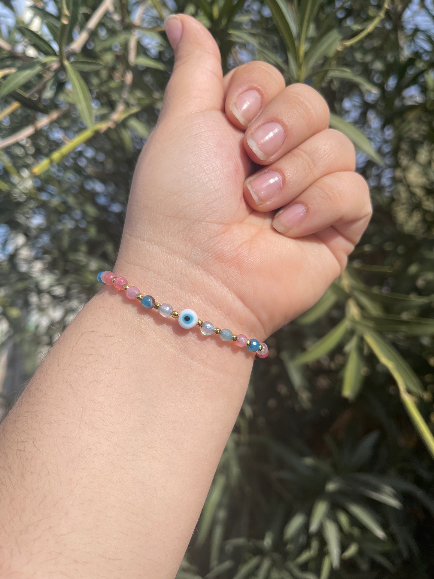 Evil Eye Natural Stone Bracelet