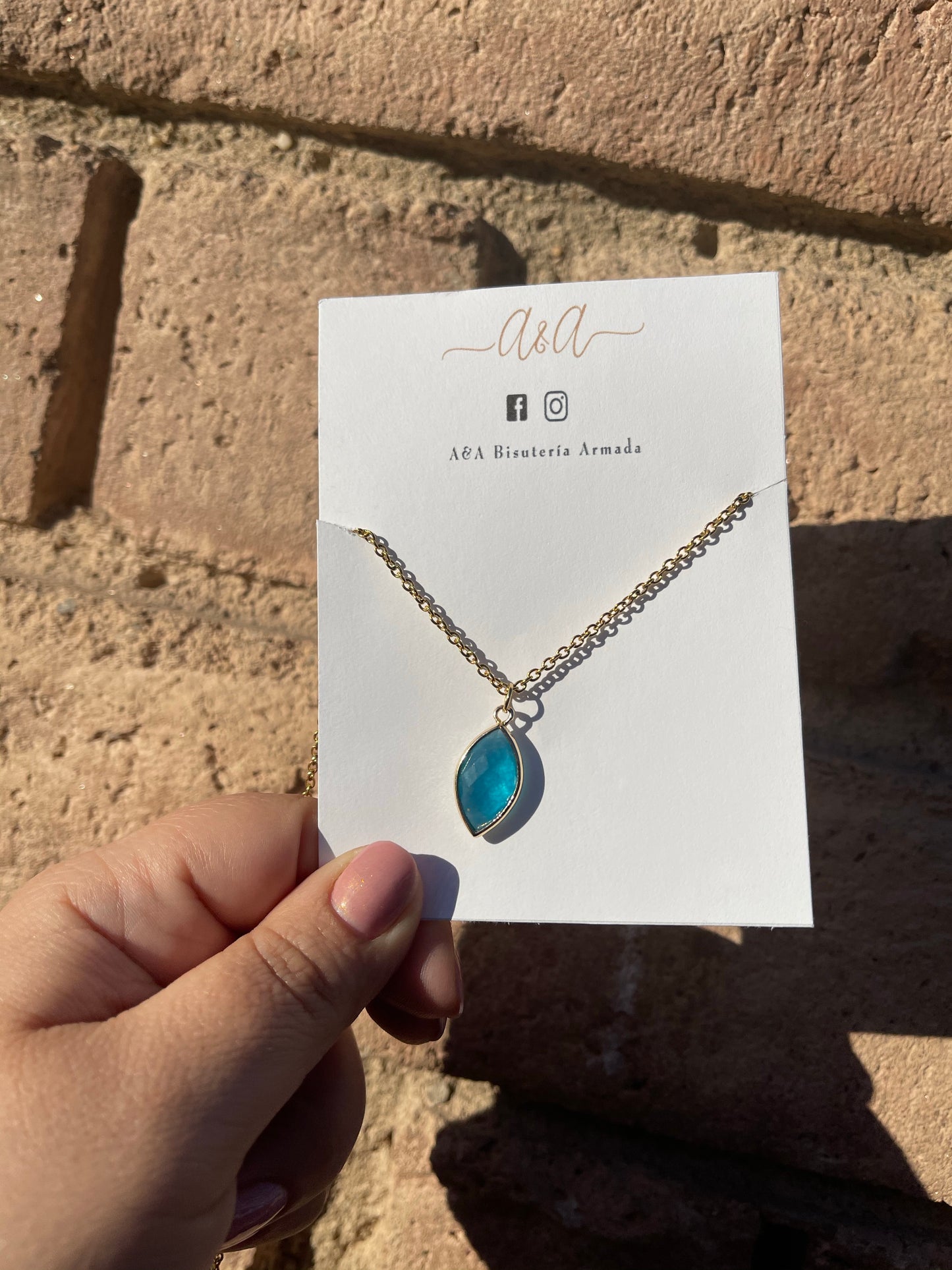 Natural Stone Drop Necklace
