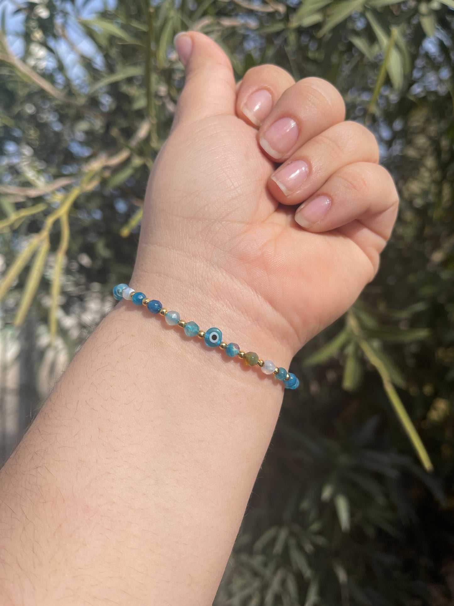Evil Eye Natural Stone Bracelet