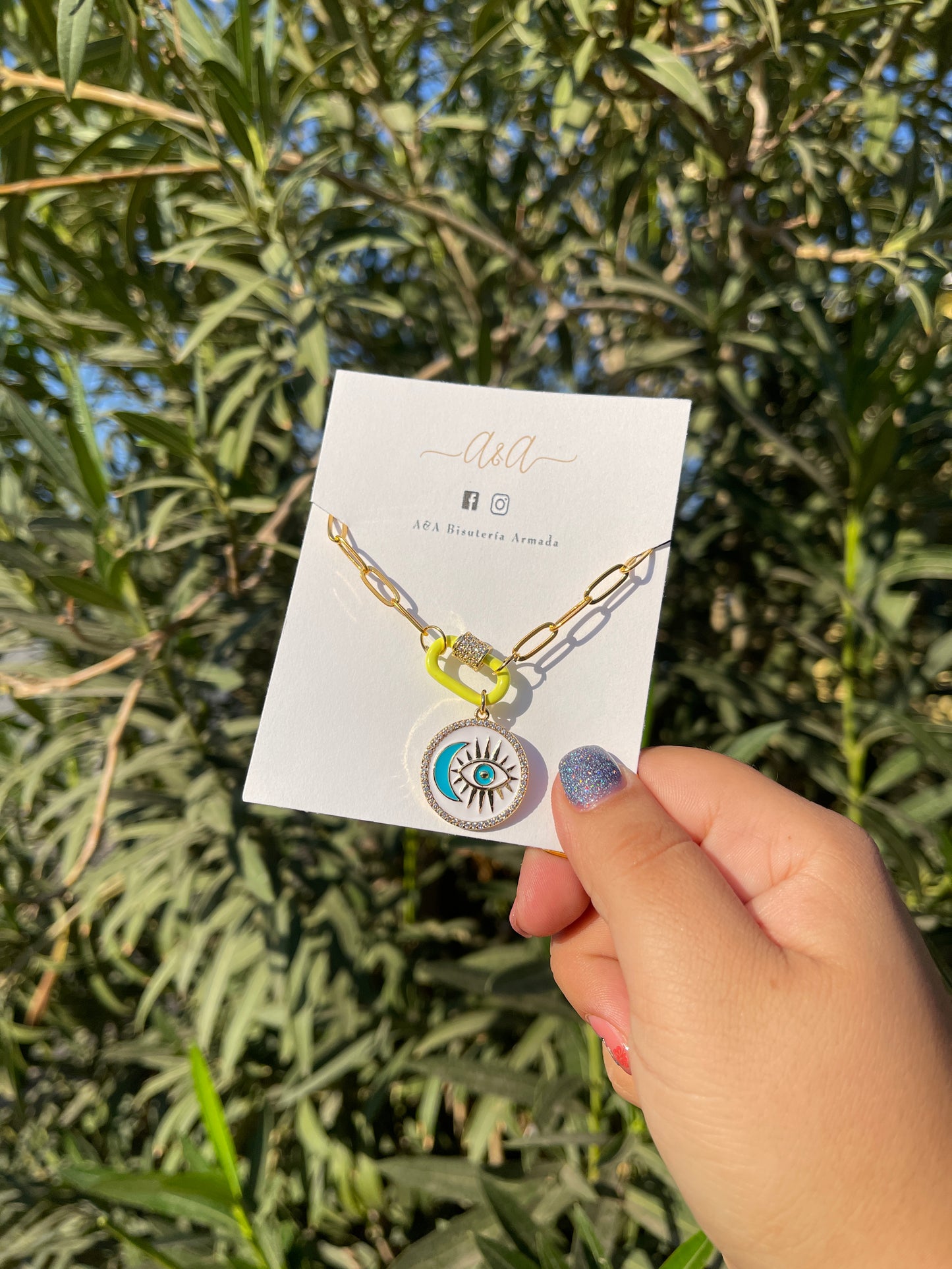 Moon Evil Eye Necklace