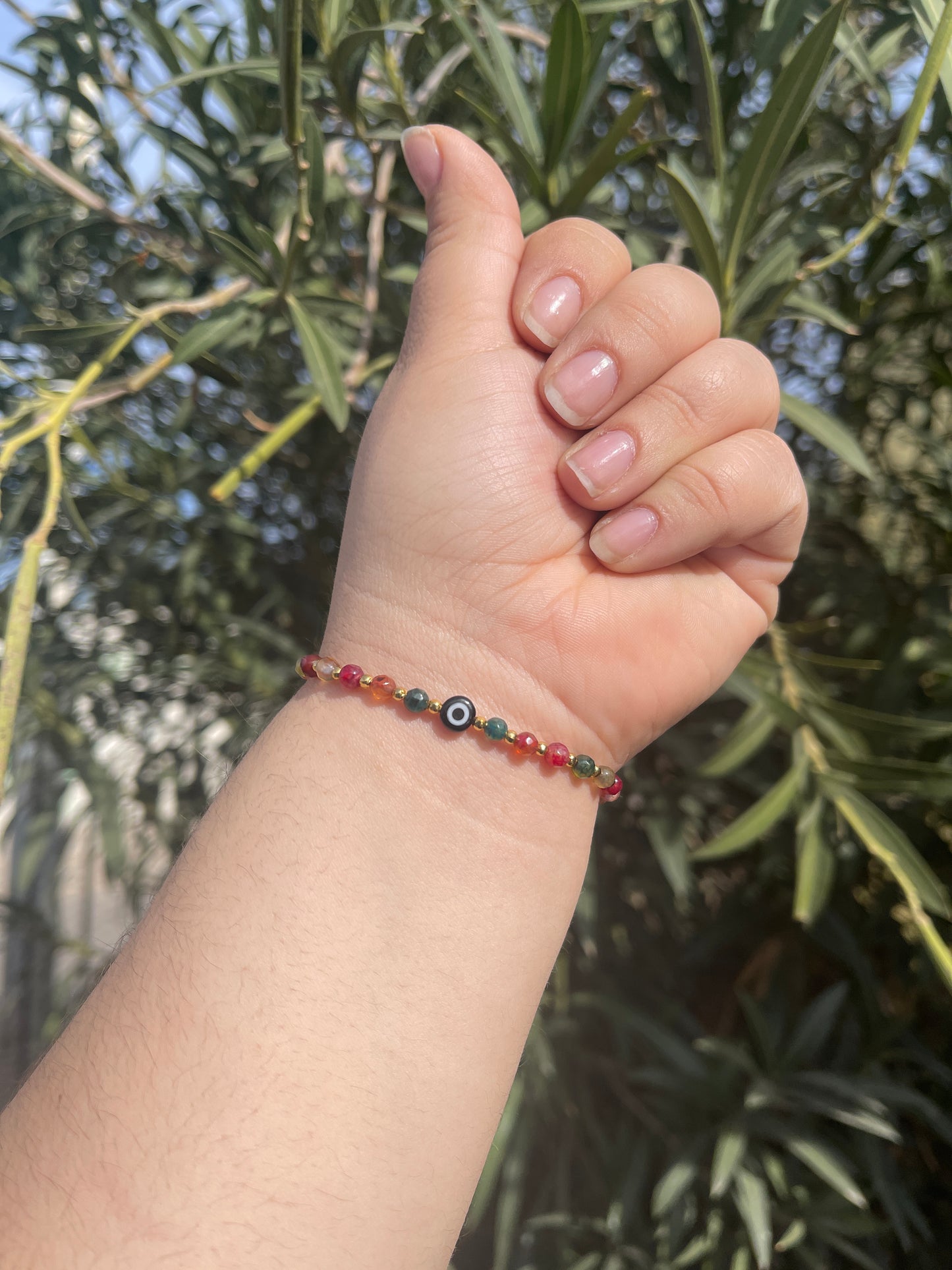 Evil Eye Natural Stone Bracelet