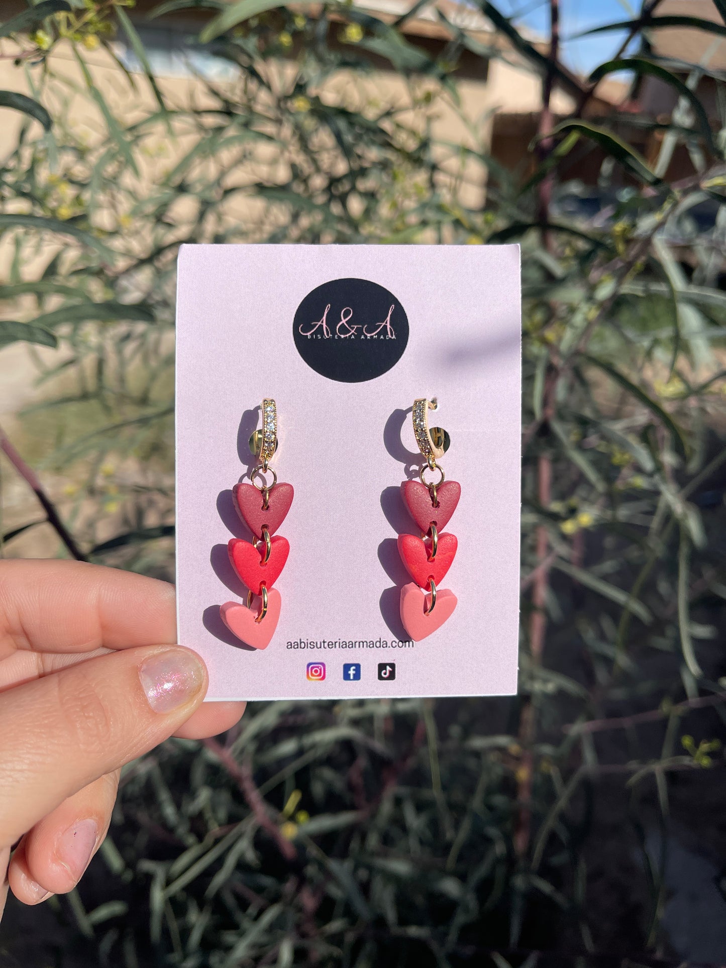 3 Heart Earrings