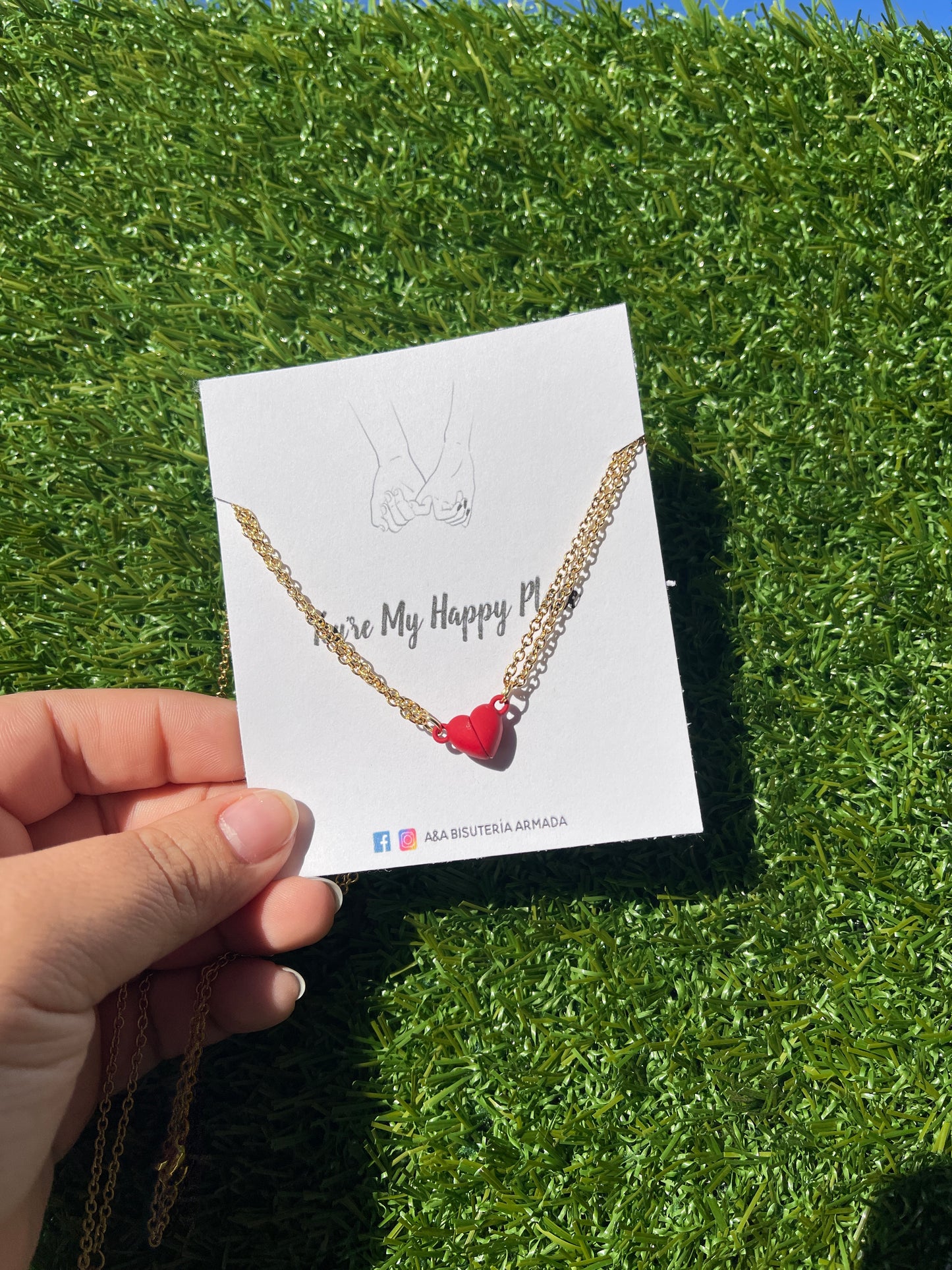 Heart Magnet Couples Necklaces