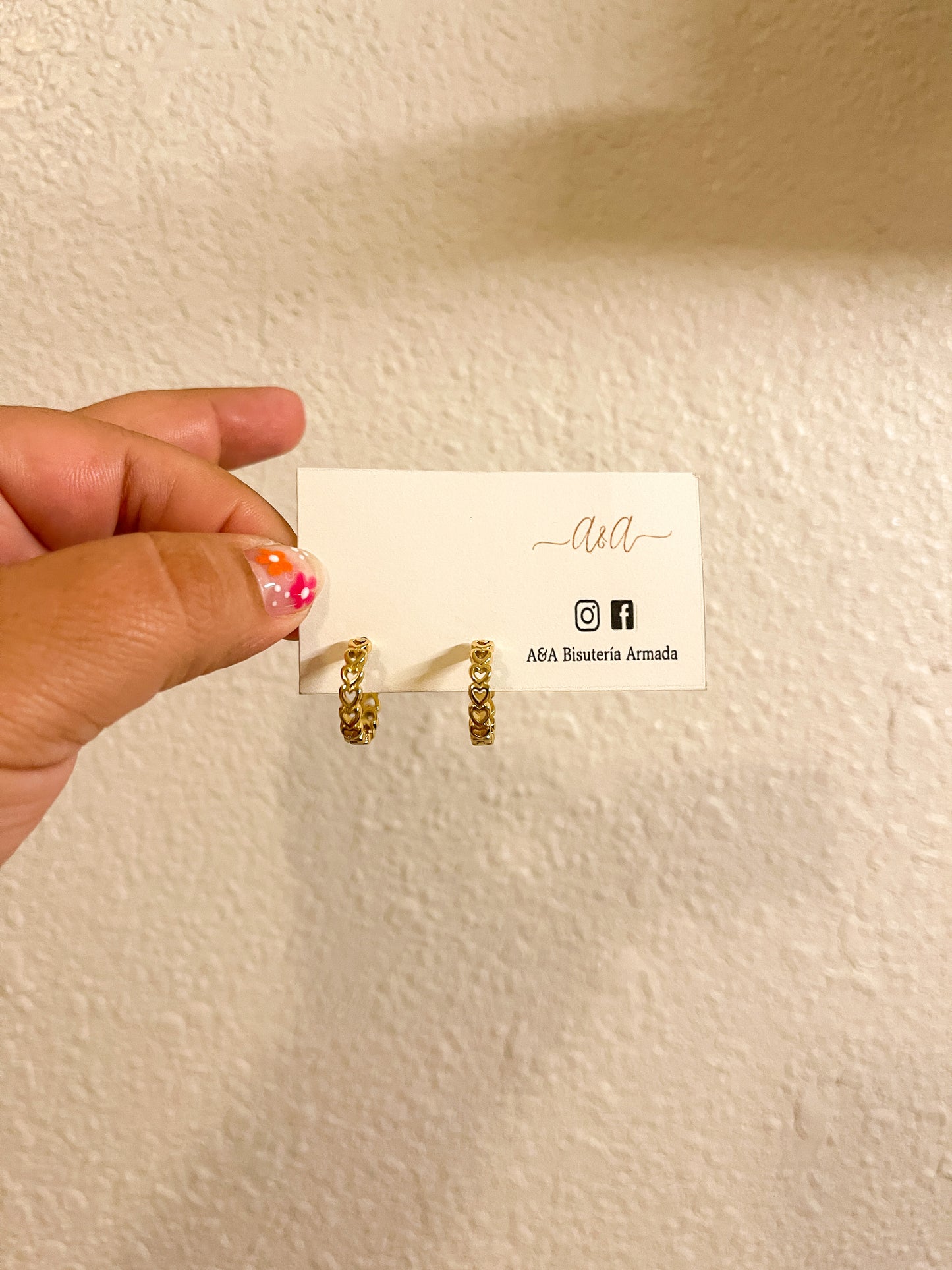 Gold Heart Hoops