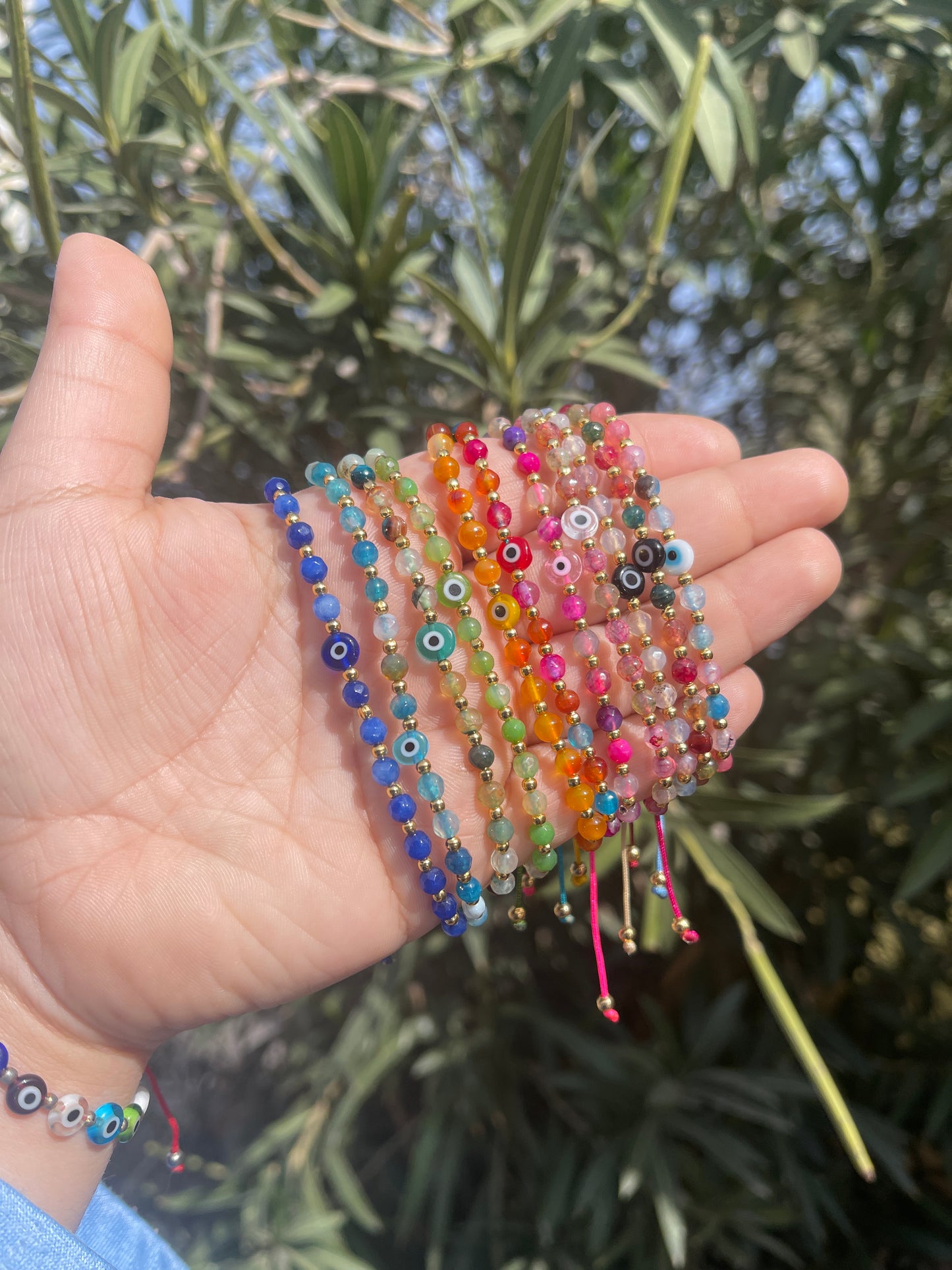 Evil Eye Natural Stone Bracelet