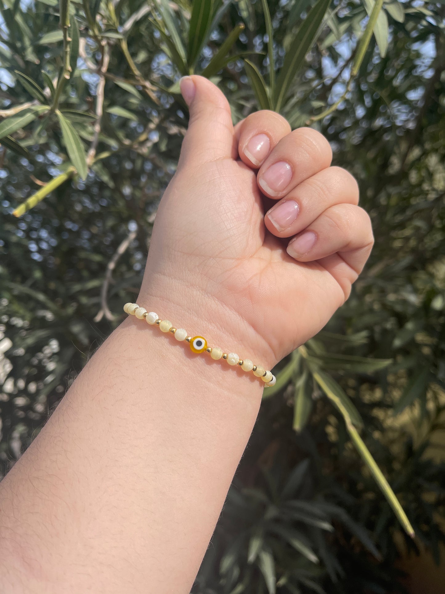 Evil Eye Natural Stone Bracelet