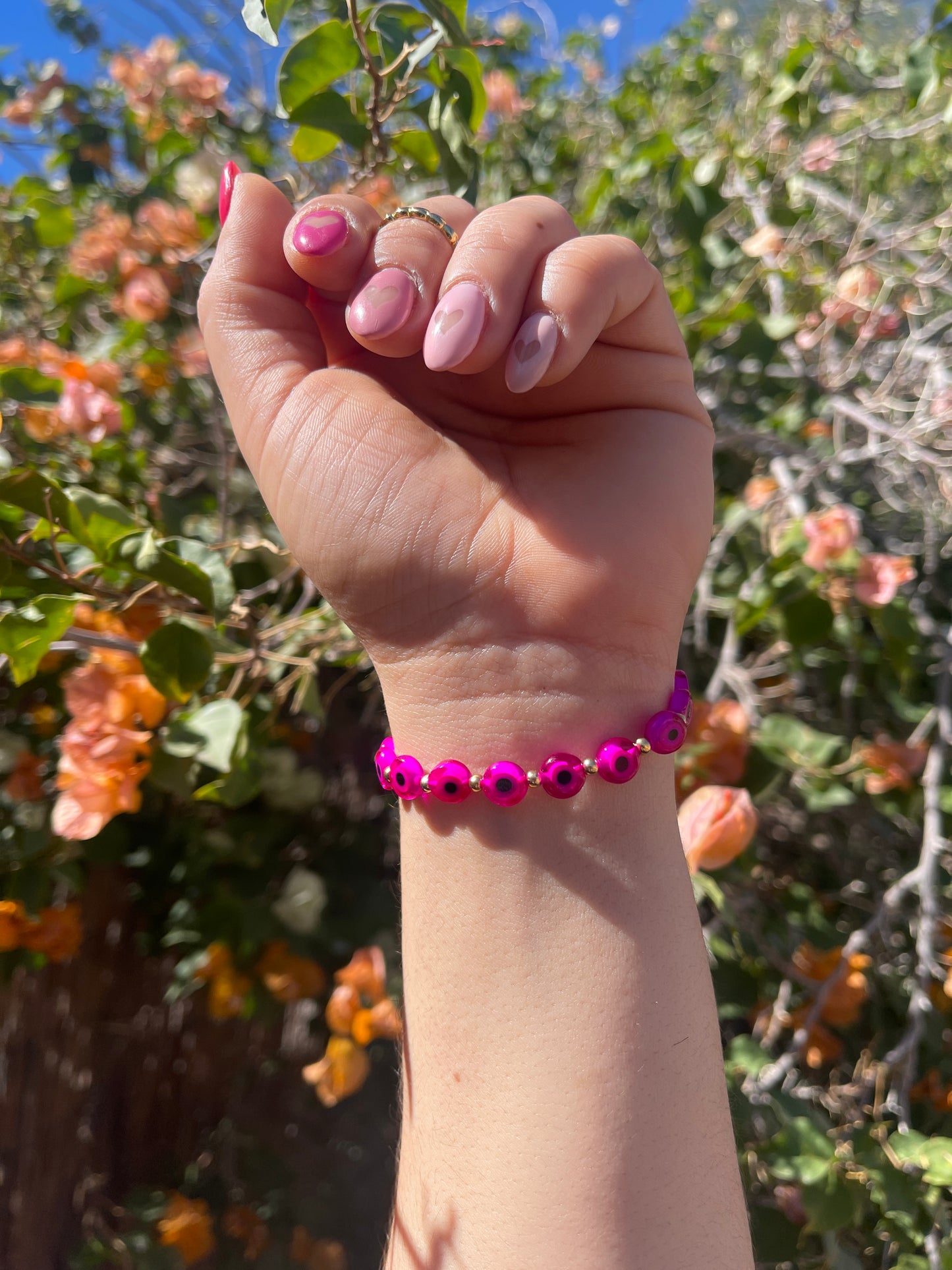 Pink Evil Eye Bracelet