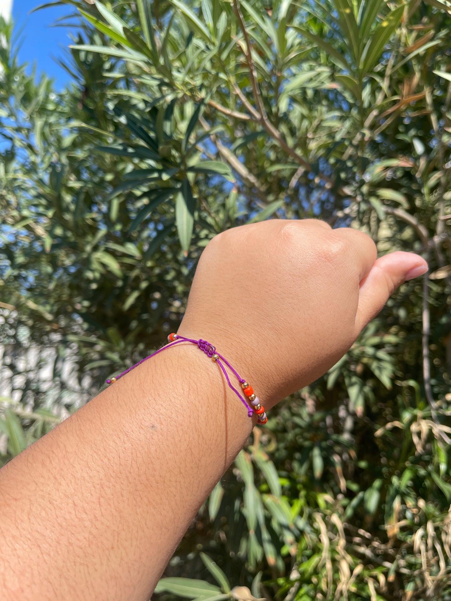 Purple & Orange Evil Eye Bracelet
